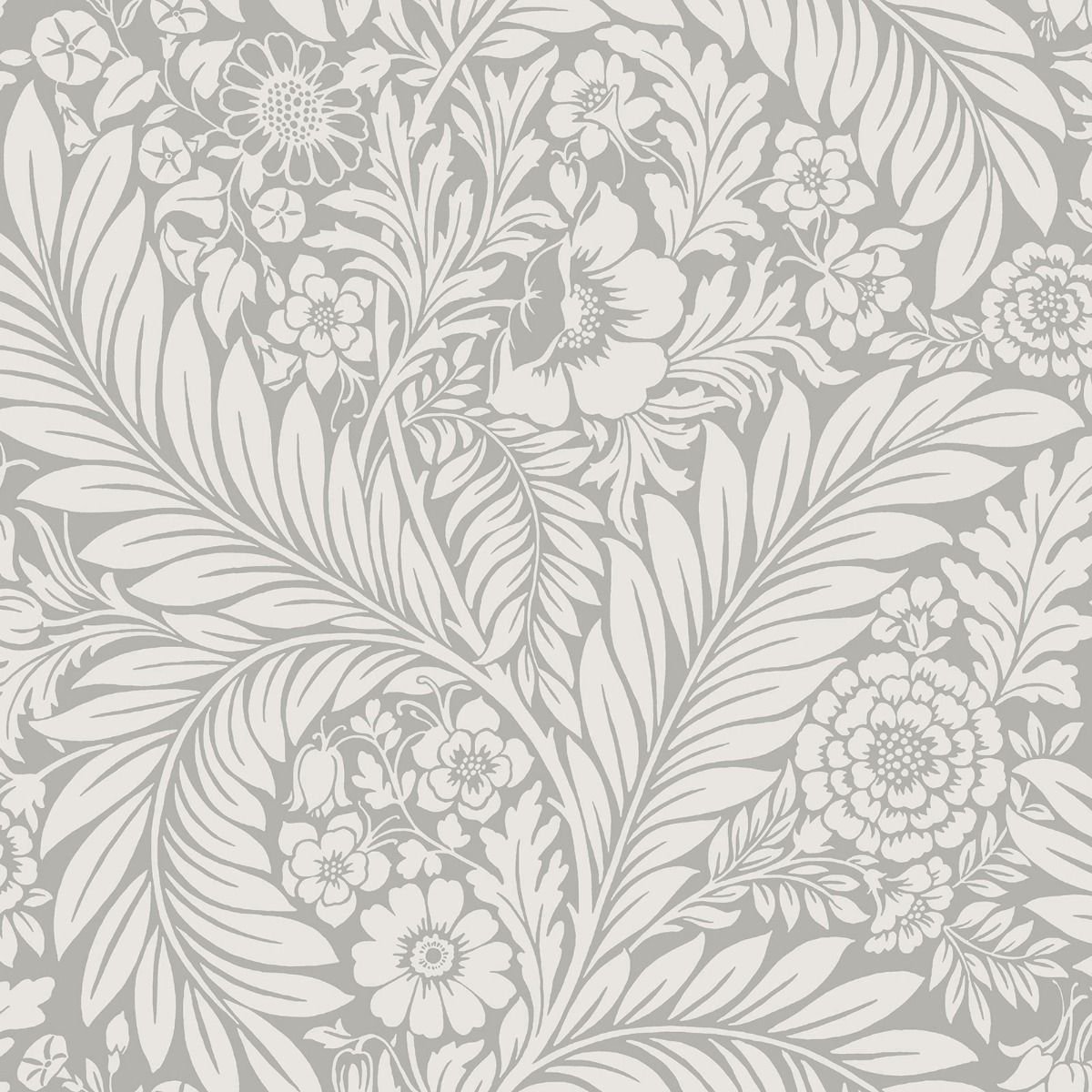 Belgravia Florence Leaf Wallpaper - Grey