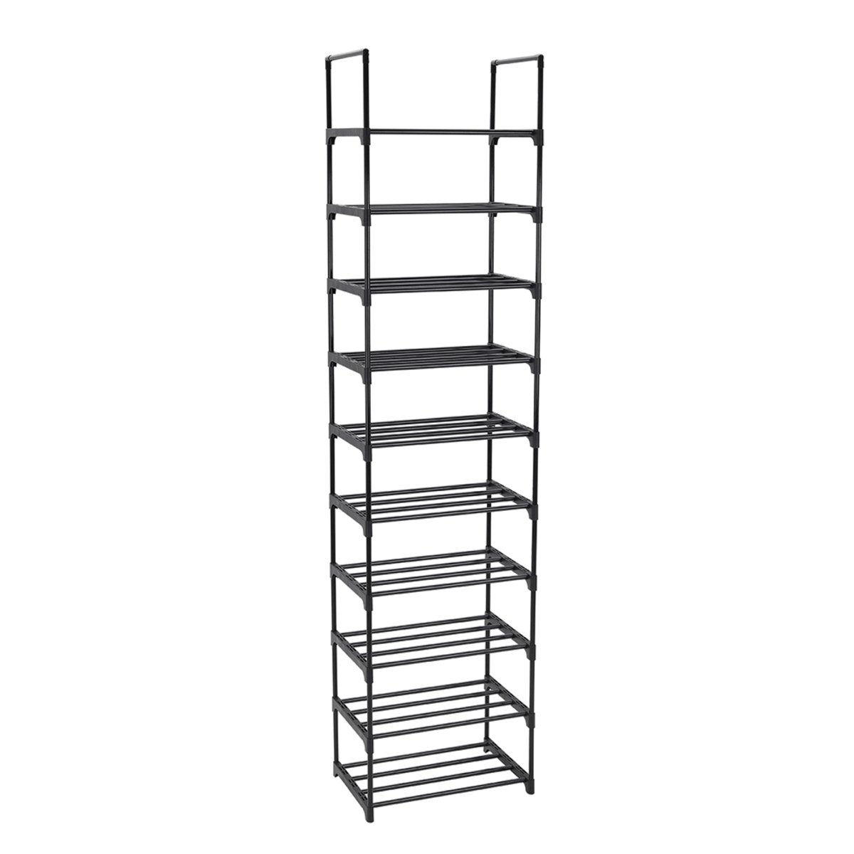 Living and Home 10 Shelf  Shoe Storage Rack - Black