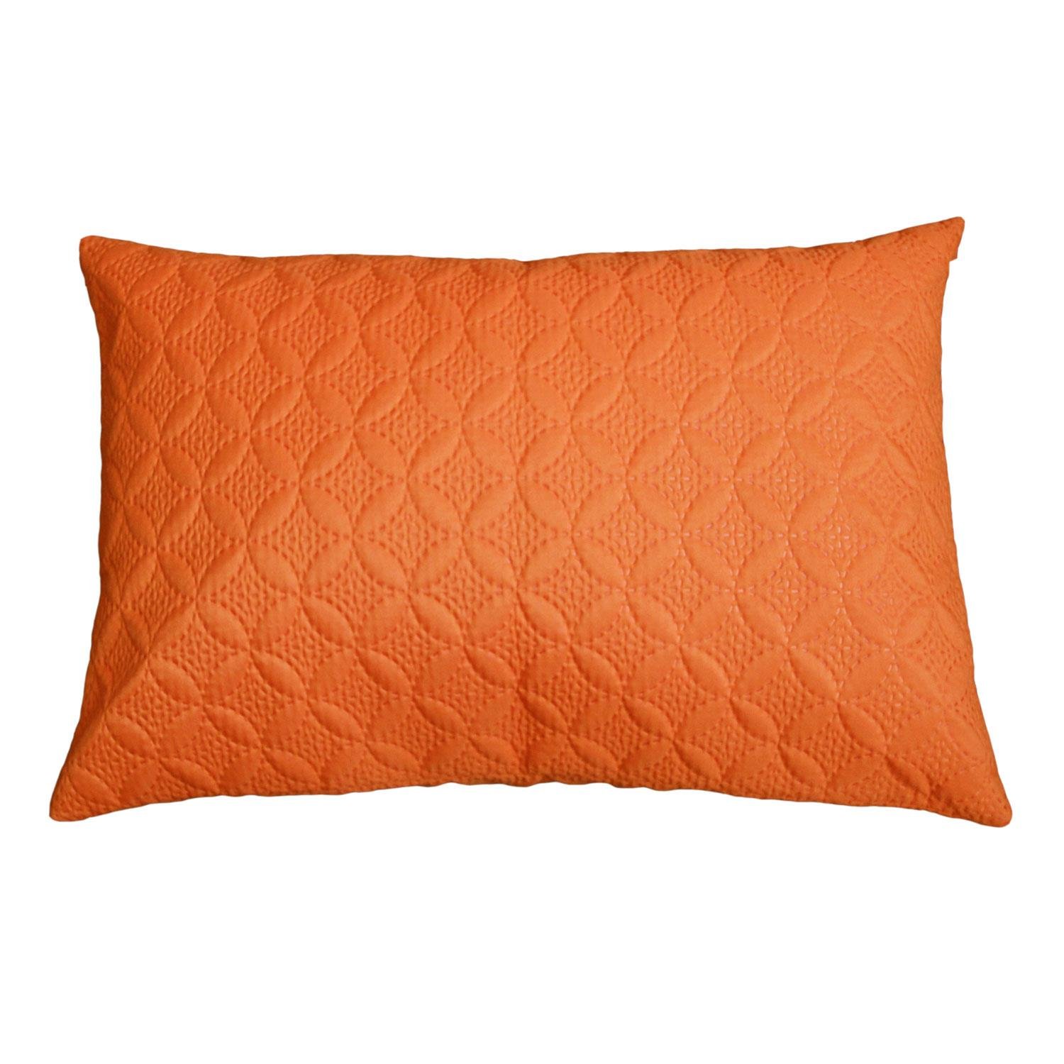 Homescapes Orange Ultrasonic Quilted Polyester Cushion Cover - 50 x 75 cm