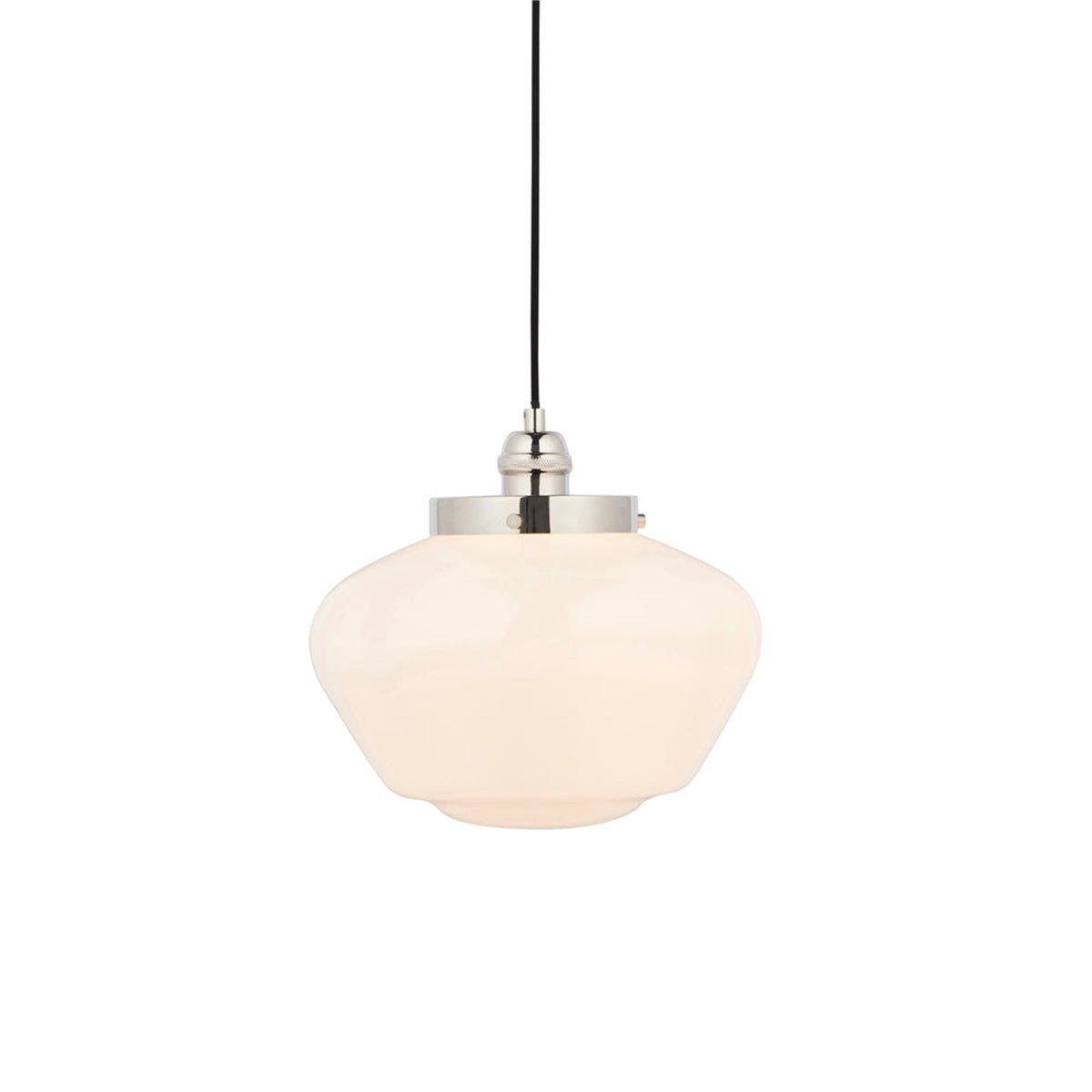 Loops Direct Opal Glass Pendant Light - Polished Nickel