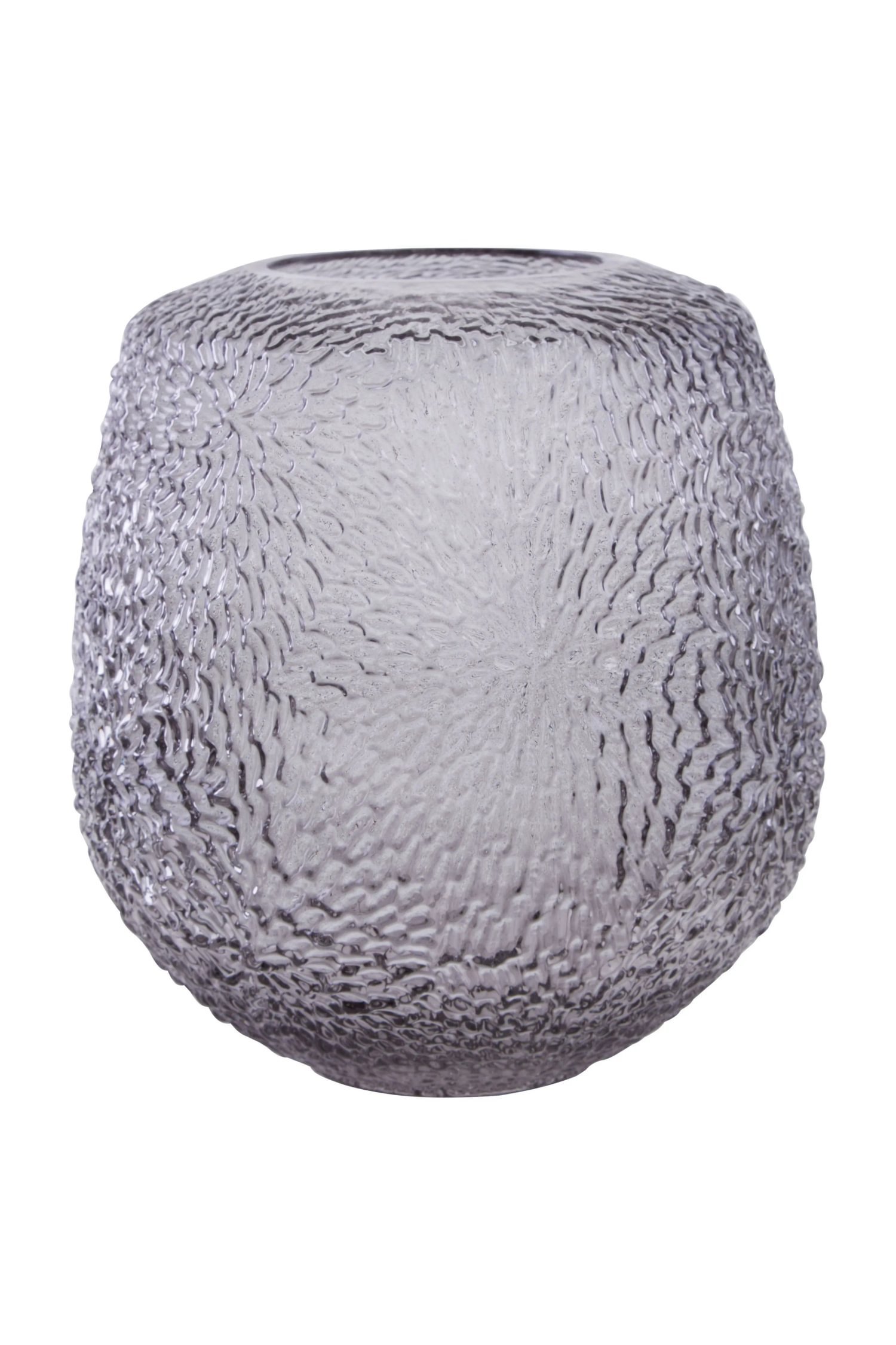 Orsina Colbie Medium Embossed Glass Vase - Grey