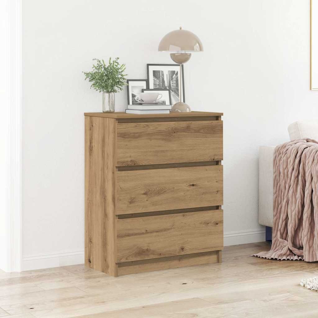 Walplus Engineered Wood Sideboard - Artisan Oak - 60 x 35 x 76 cm