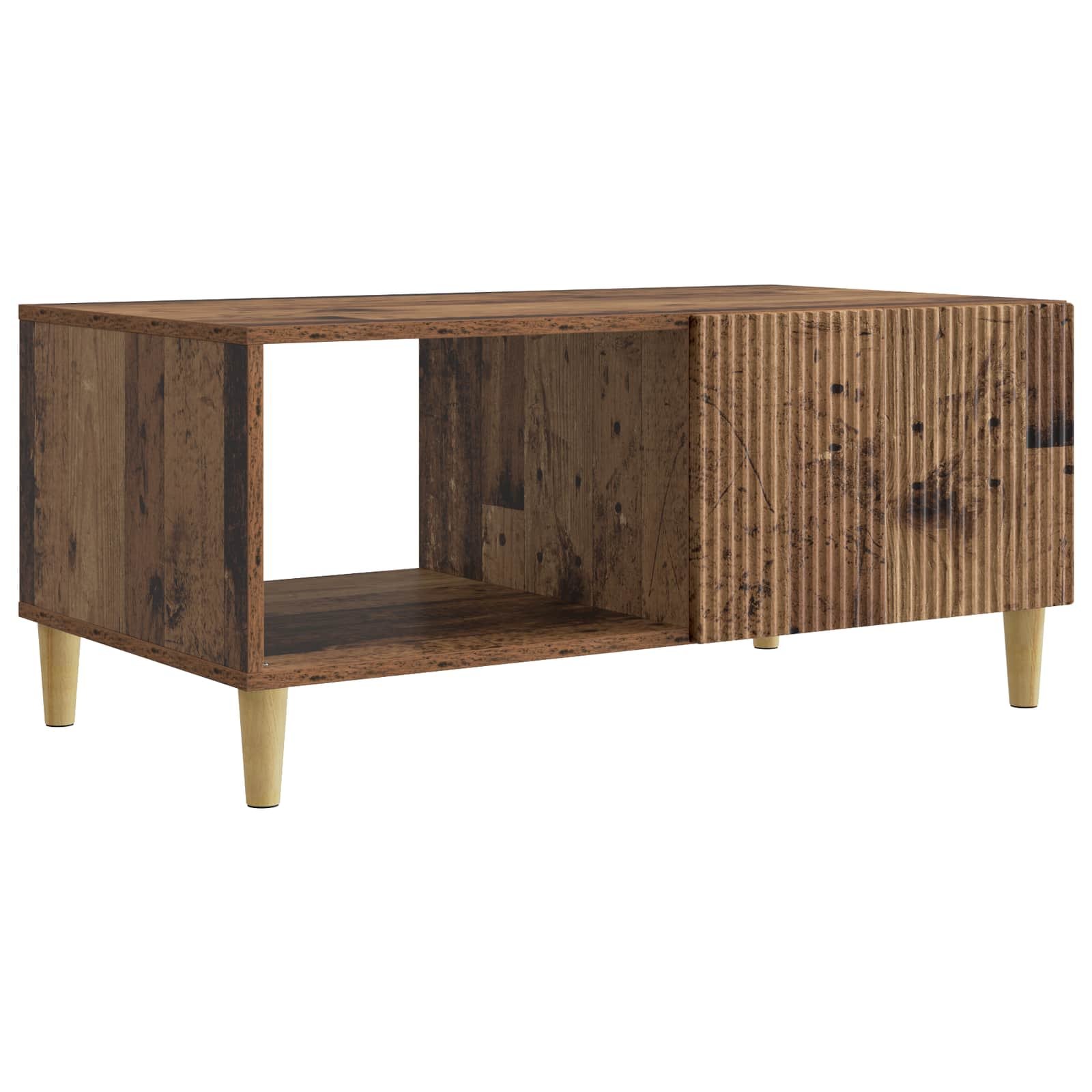 Walplus Living Room Engineered Wood Coffee Table - Dark Wood - 90 x 50 x 40 cm