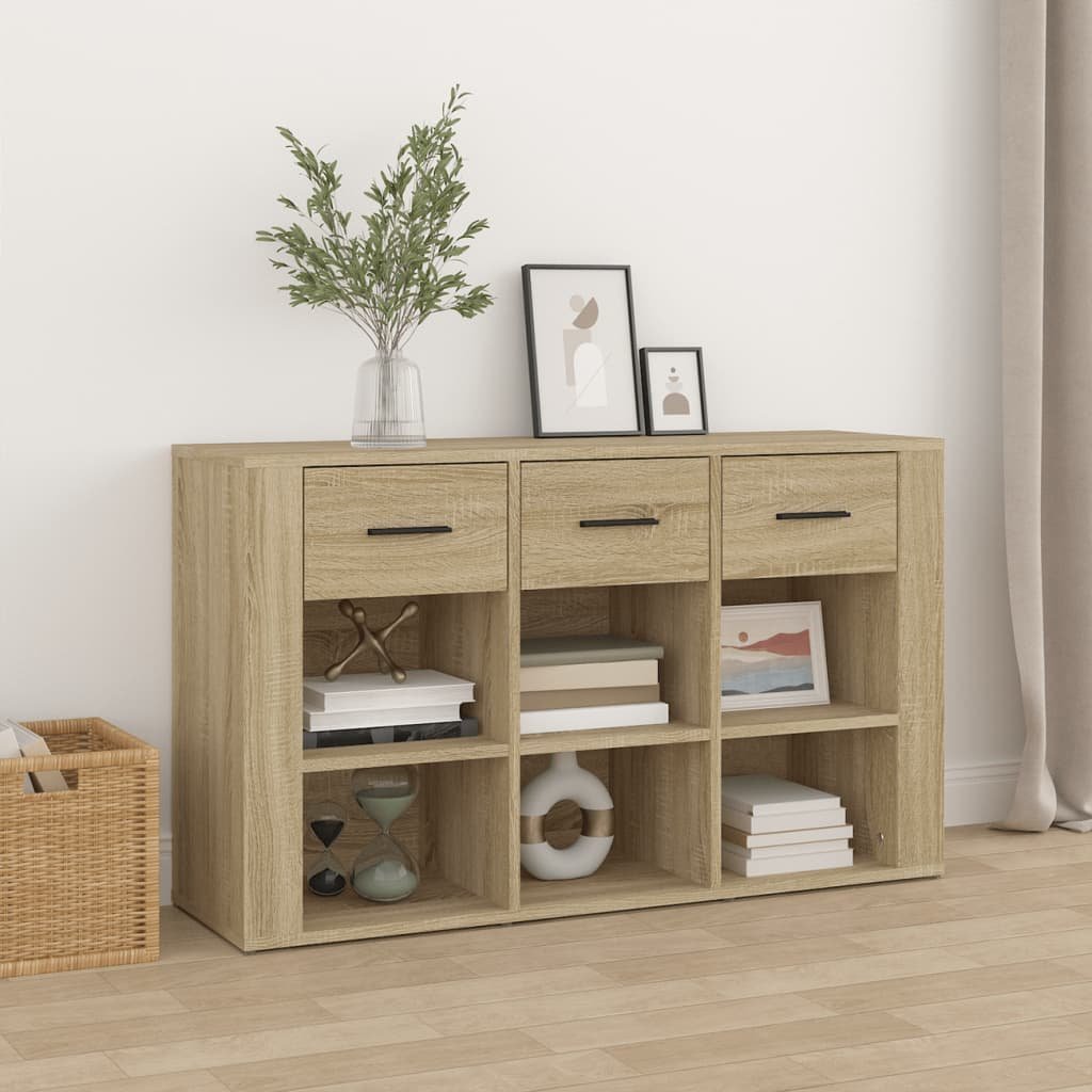 Walplus Engineered Wood Sideboard - Sonoma Oak - 100 x 30 x 59.5 cm