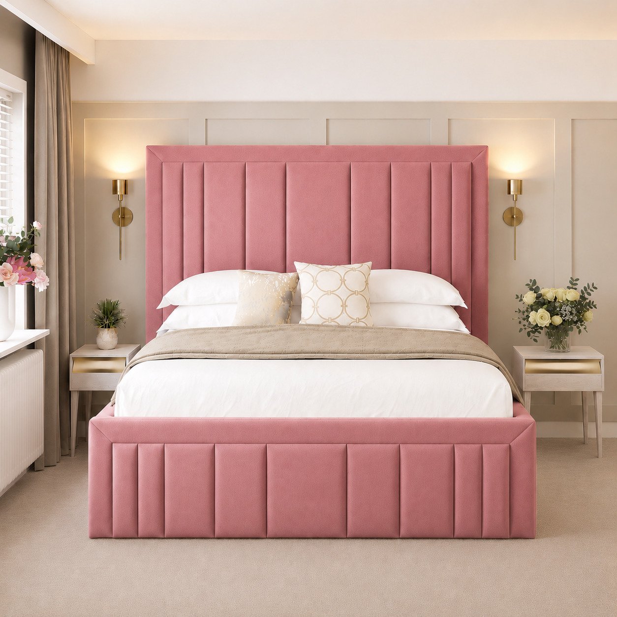 Bed Choices Emperor Single Ottoman Bed Frame With 54" Headboard - Pink