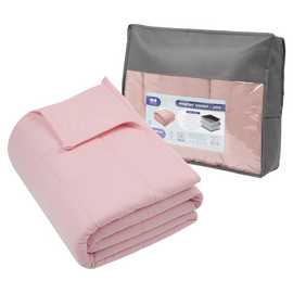 Harbour Housewares Weighted Blanket with Storage Bag - 6kg - Pink