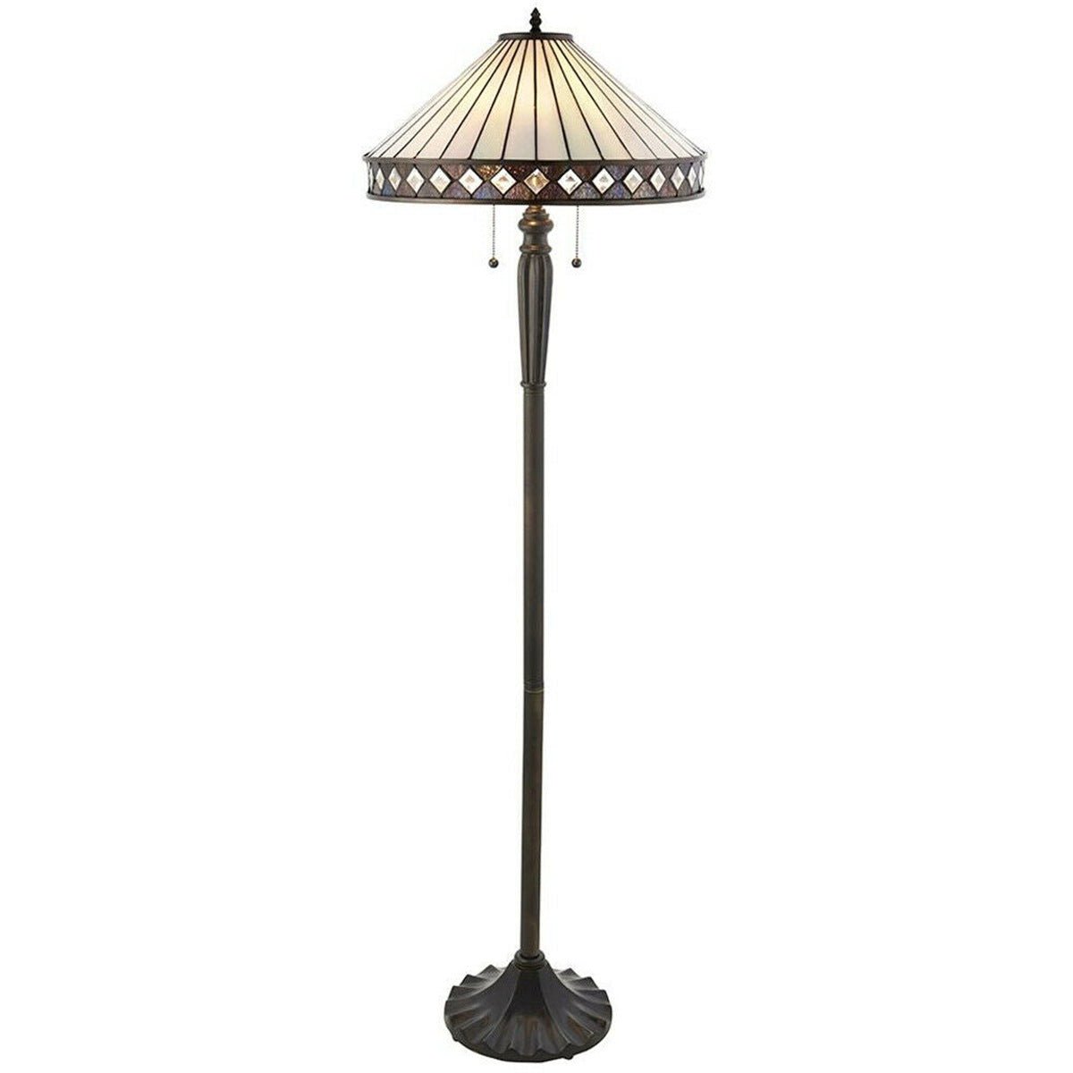 Loops Direct Glass Floor Lamp - Dark Bronze and Stained Glass