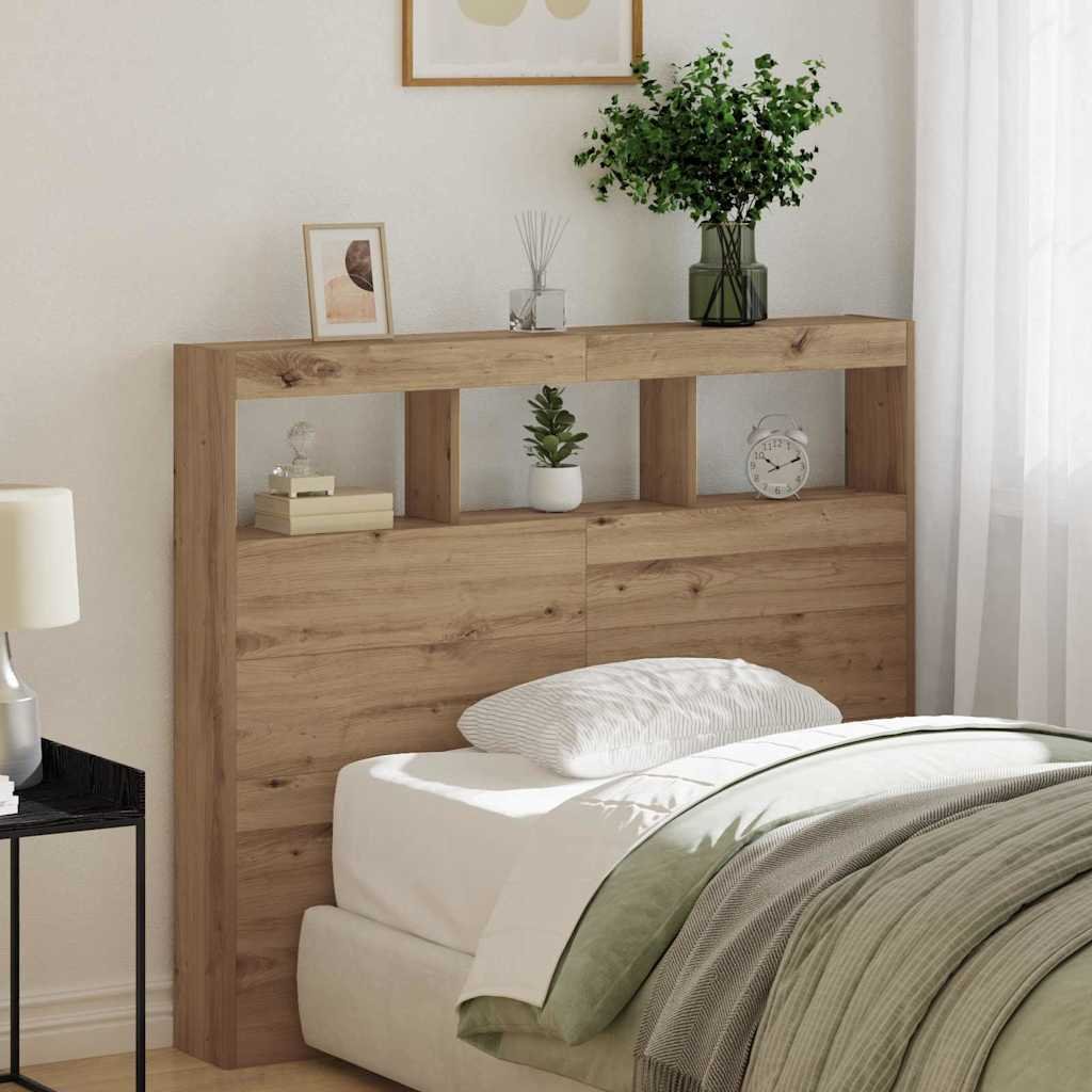 Walplus Engineered Wood Headboard - Oak - 120 x 17 x 102 cm