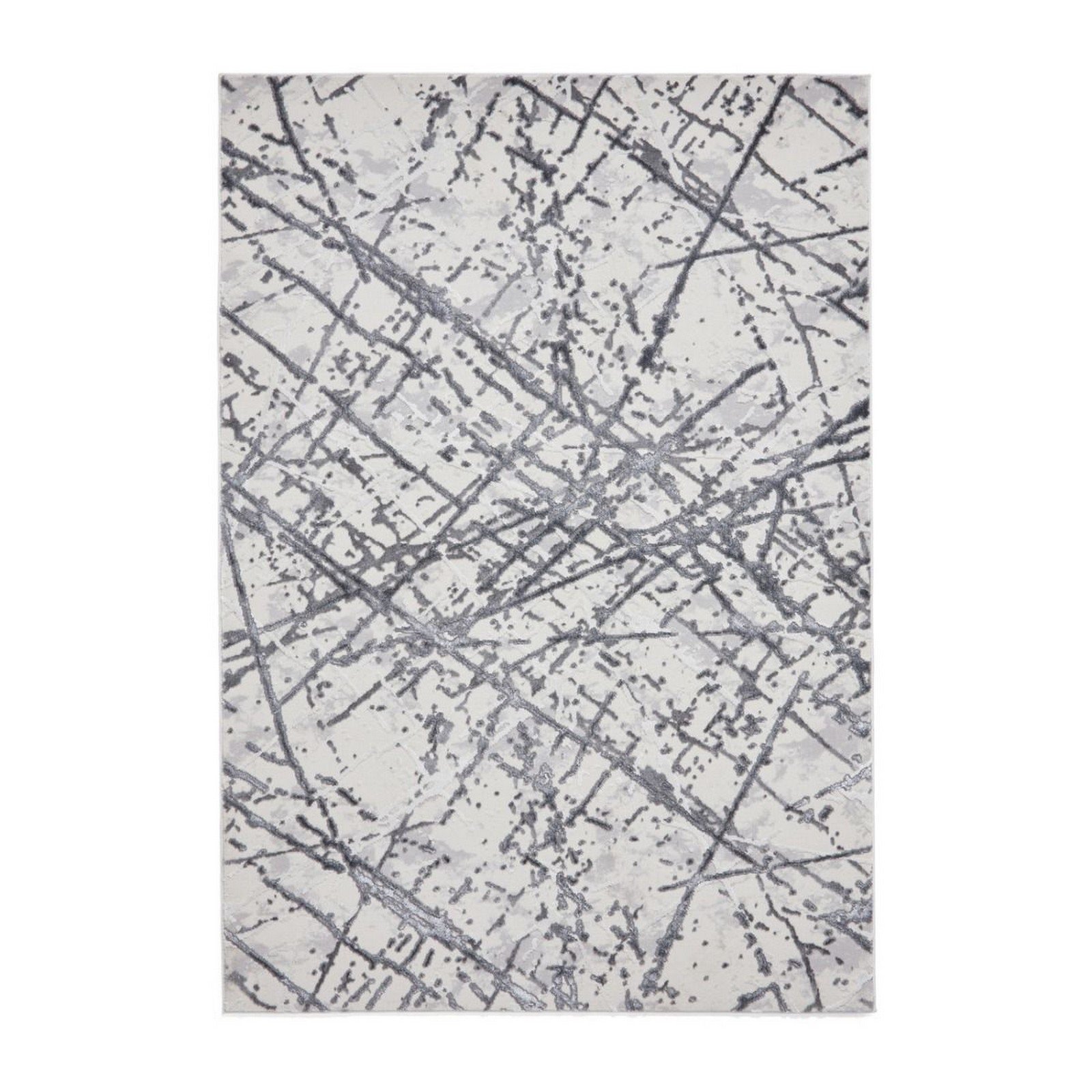 Mega Flooring Silver Modern Abstract Rug - 120 x 170cm