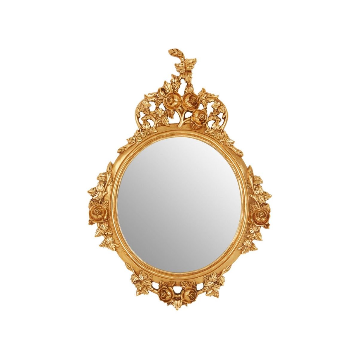 Orsina Marseille Finish Round Wall Mirror - Gold