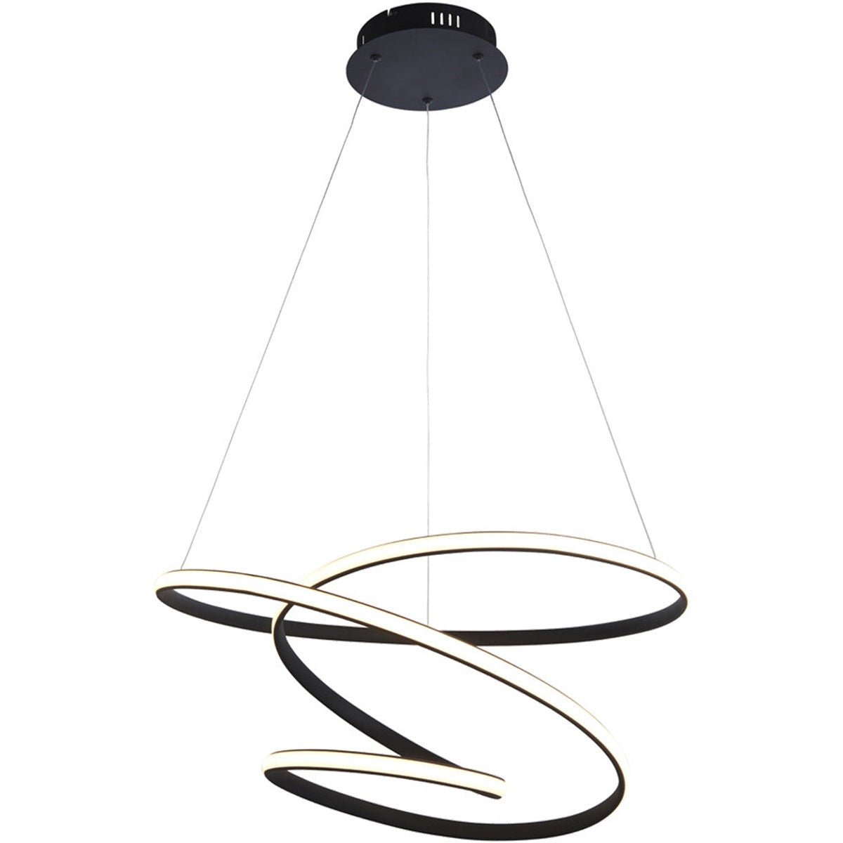 Loops Direct Steel Aluminium Silicone Pendant Light - Textured Black and White