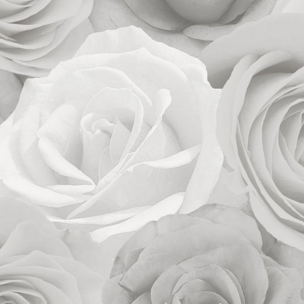 World Of Wallpaper Melany Roses Wallpaper - Grey