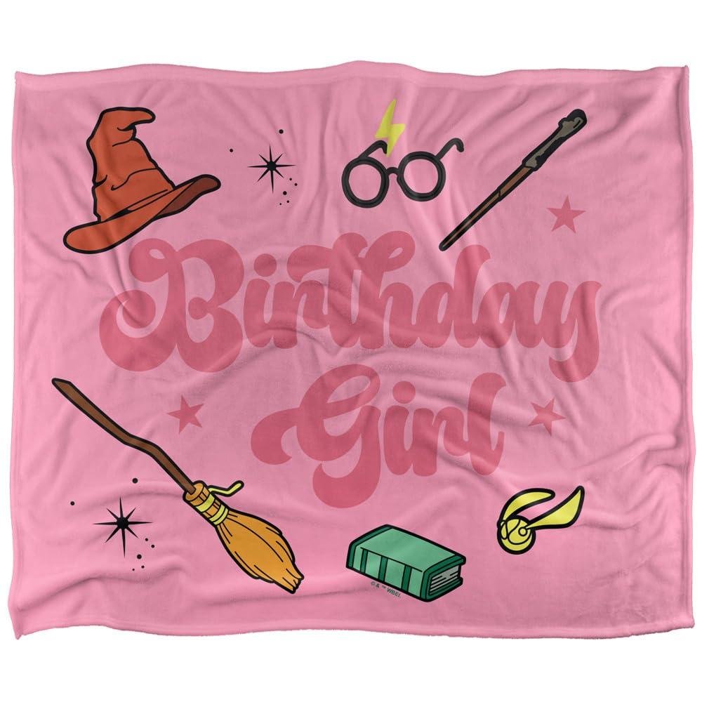 Harry Potter Birthday Girl Pink Blanket - 147cm x 91cm