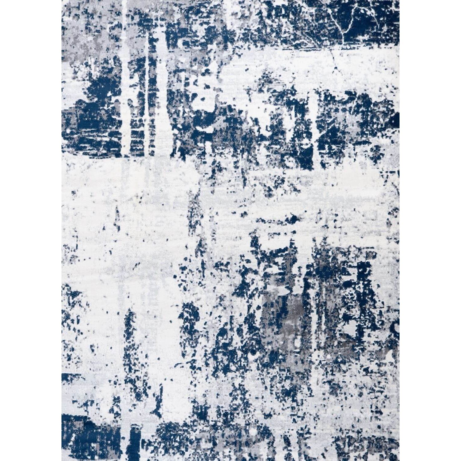 The Rugs Navy and Light Grey Elaris Abstract Weathered Rug - 80 x 150cm