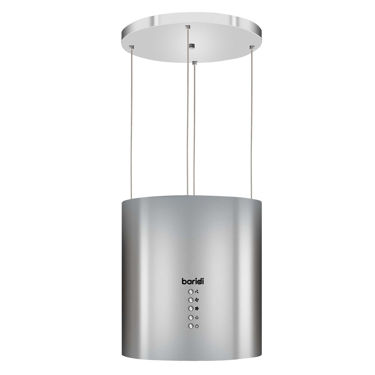 Baridi 35cm Round Island Cooker Hood - Stainless Steel