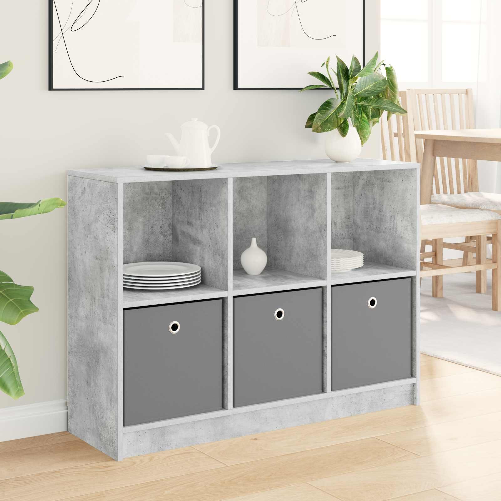 Walplus Sideboard - Granite Grey - 102 x 32 x 73.5 cm