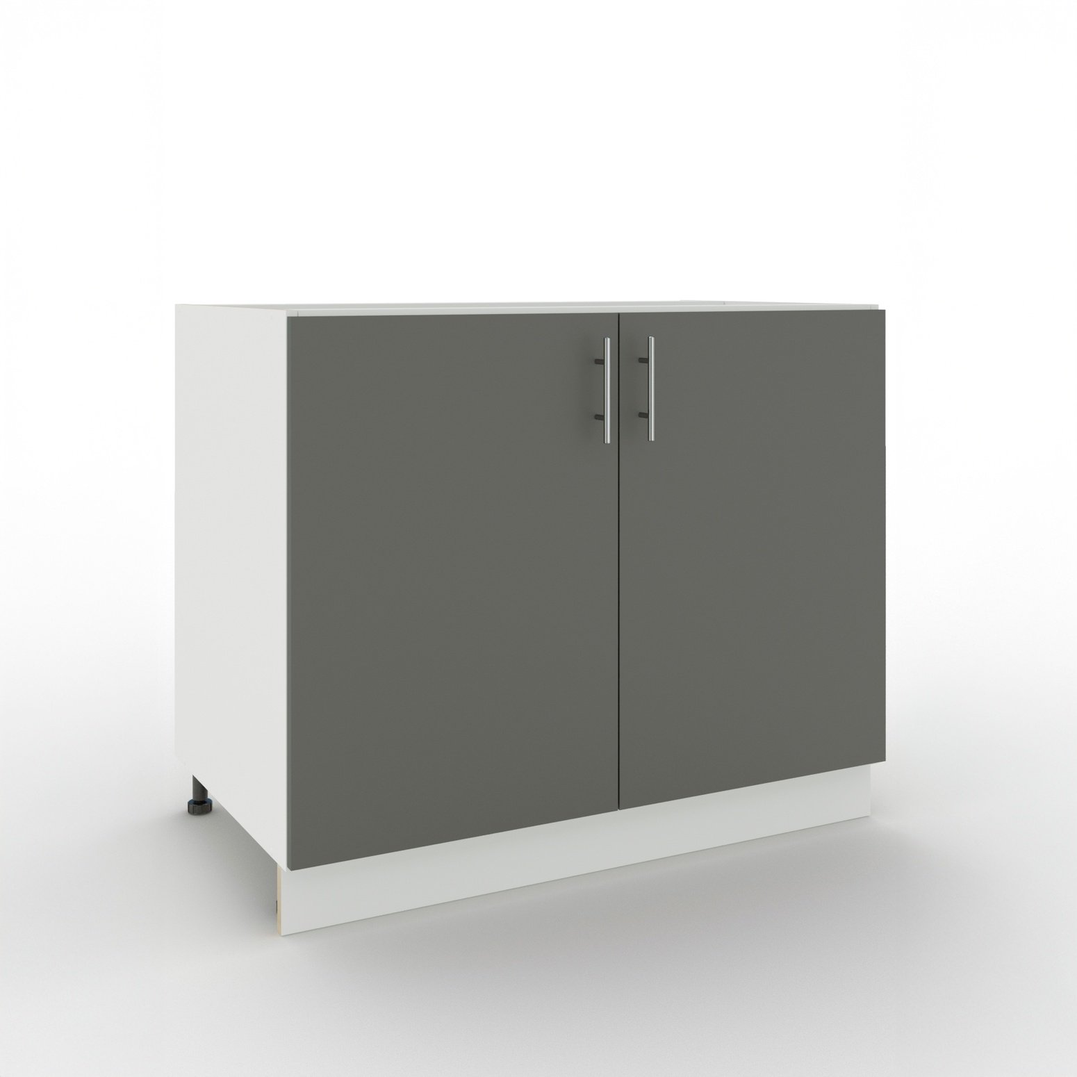 JD Greta 1000mm Adjustable Leg Base Cabinet with 2 Doors - Grey Matt