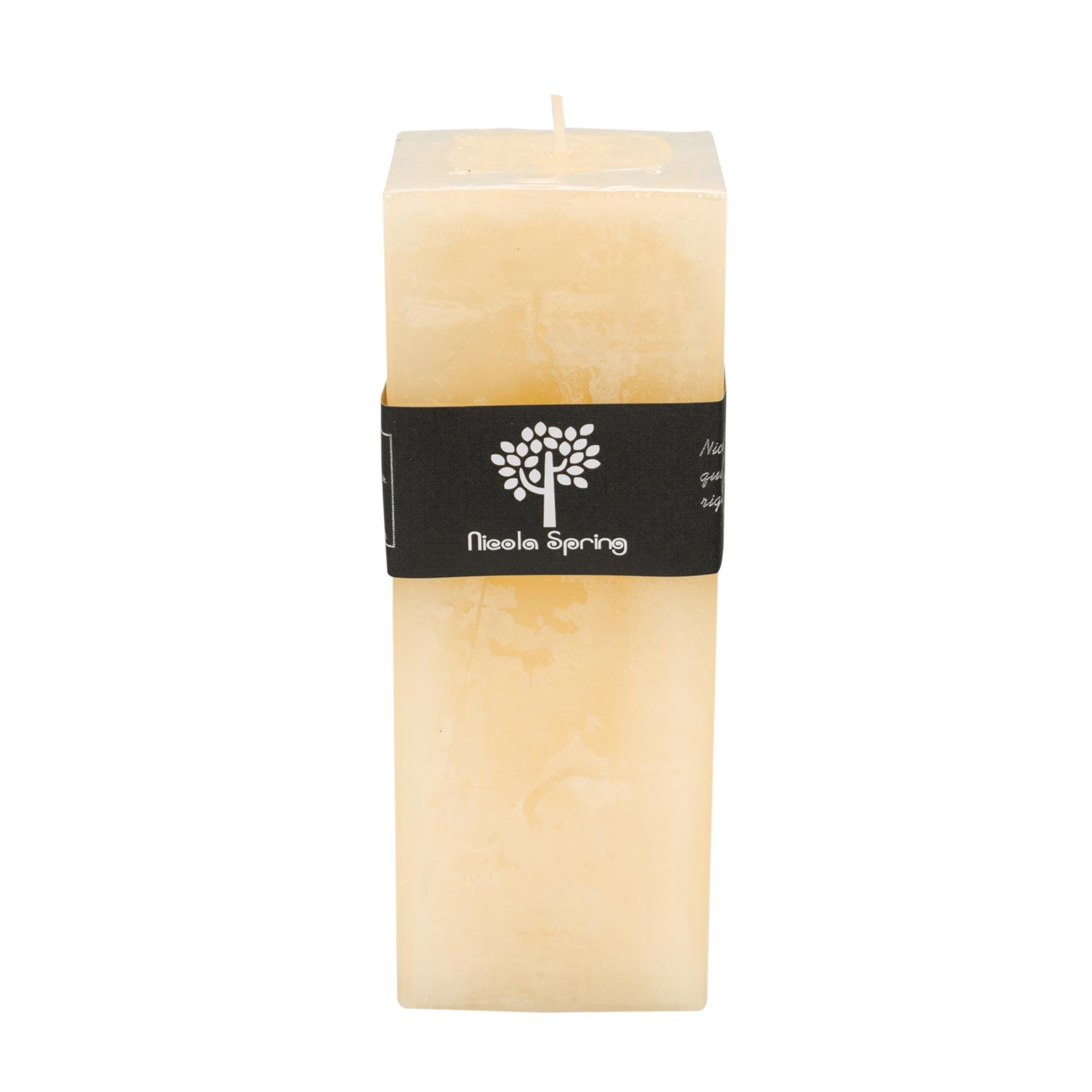 Nicola Spring 350ml Square Vanilla Pillar Candle - Cream