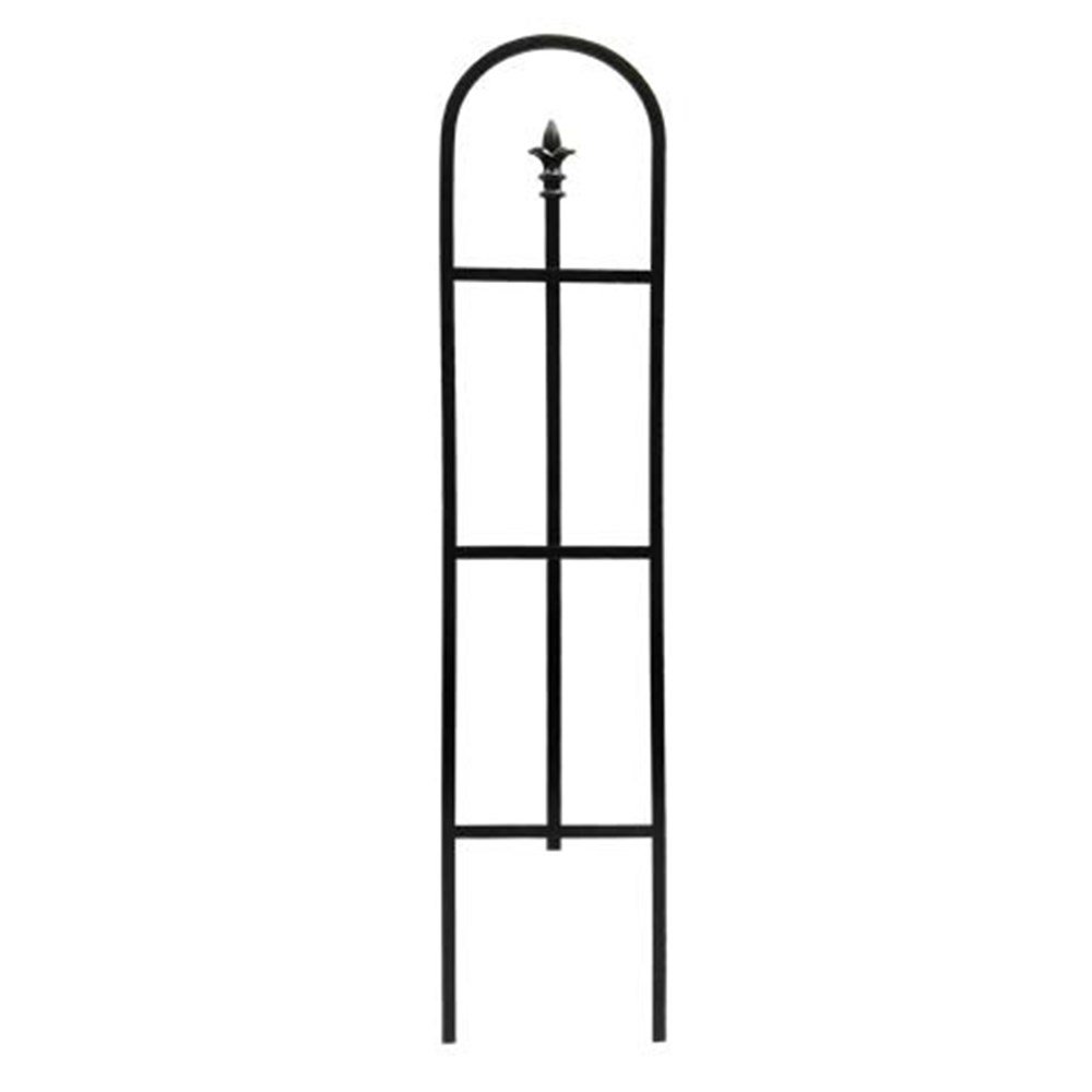 Primrose Steel Garden Arch Plant Support Trellis with Finials in Black - 121cm