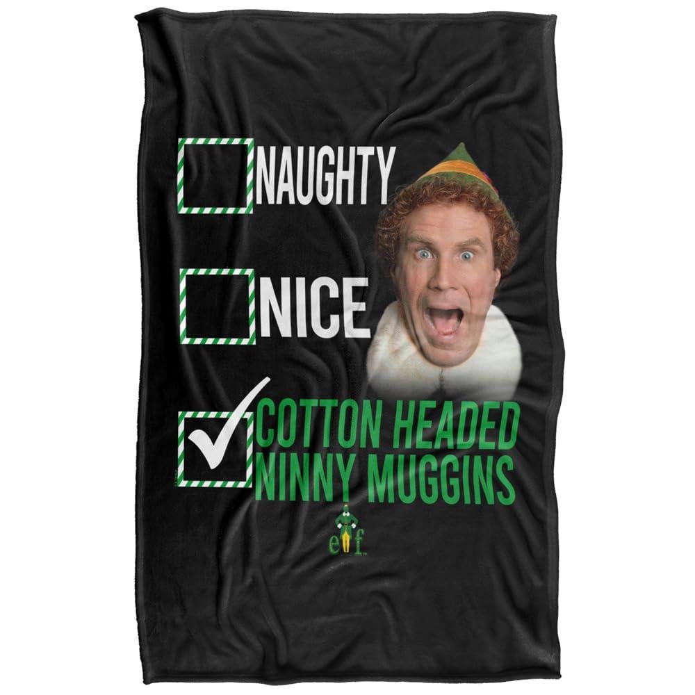 Elf Buddy Not Naughty Not Nice Soft Touch Blanket - 127cm x 152cm