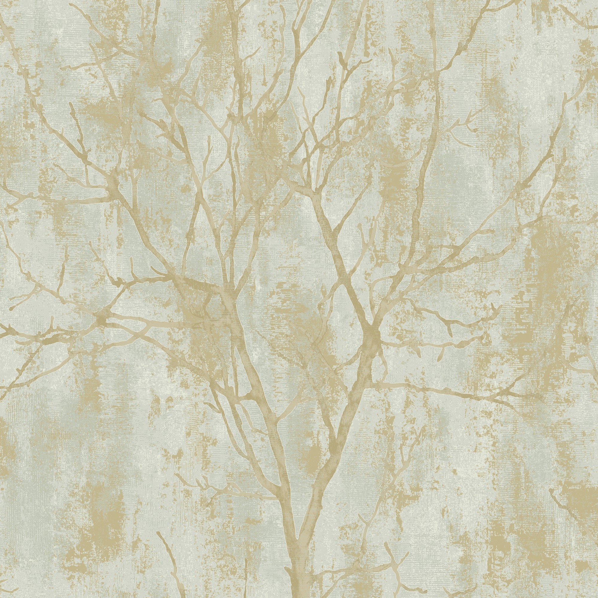Grandeco Venetian Tree Textured Distressed Concrete Stone Wallpaper - Green