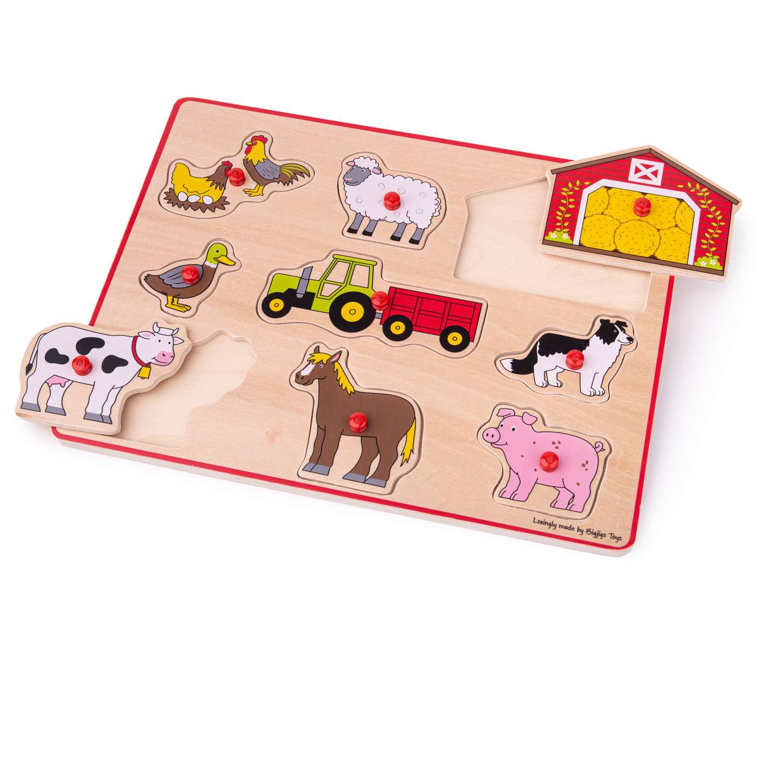 Bigjigs Toys Lift Out Puzzle (Farm) - 3 Years +