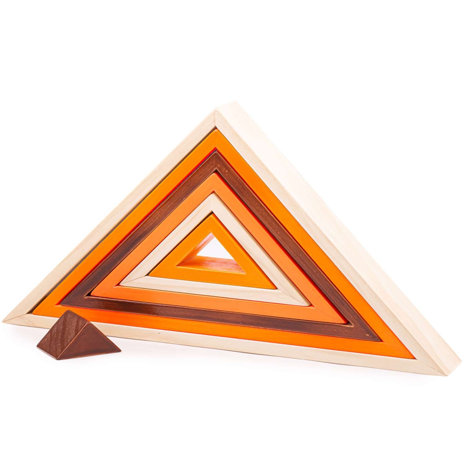 Bigjigs Toys Natural Wooden Stacking Triangles 18 Months +