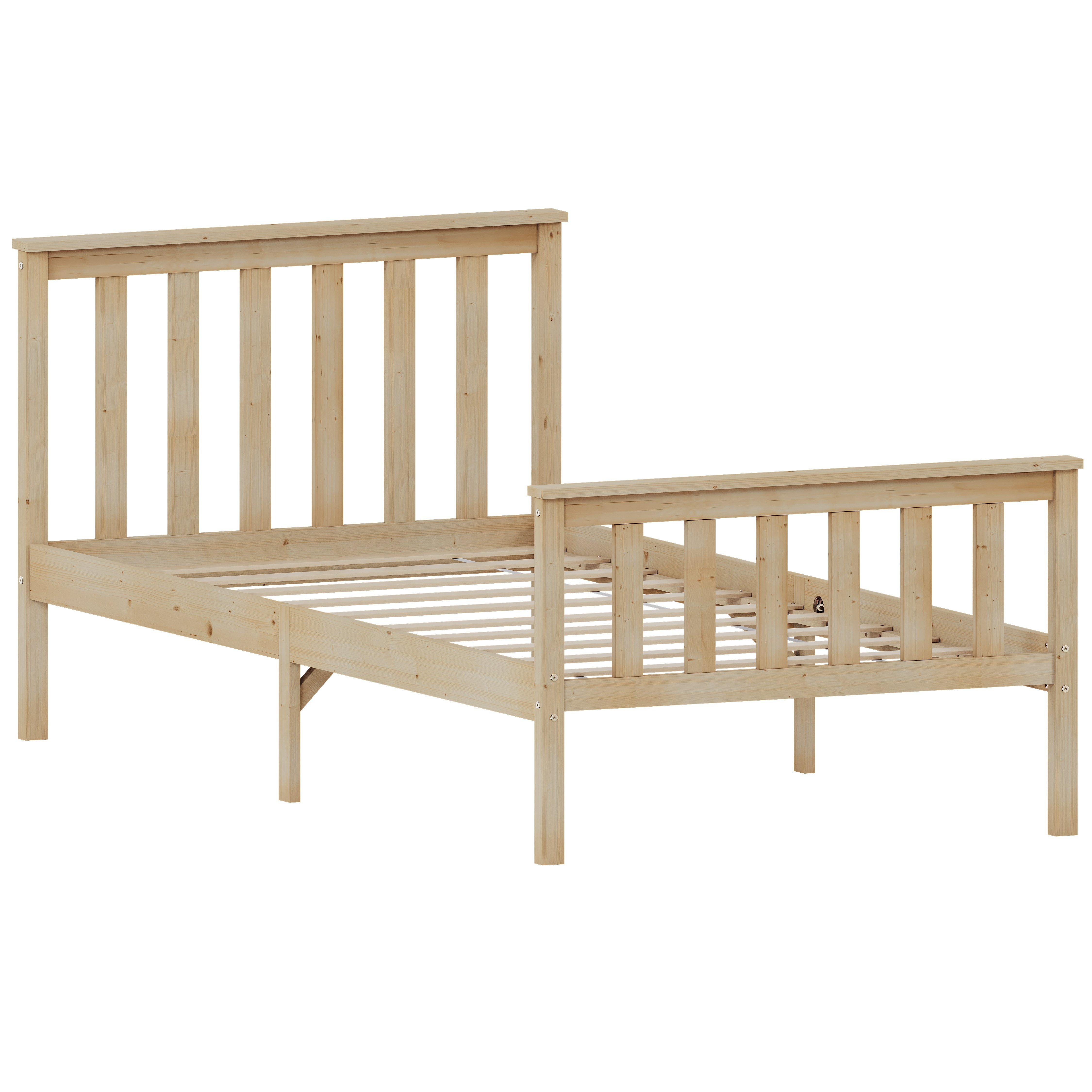 Vida Designs Milan Single Wooden High Foot Bed - Pine