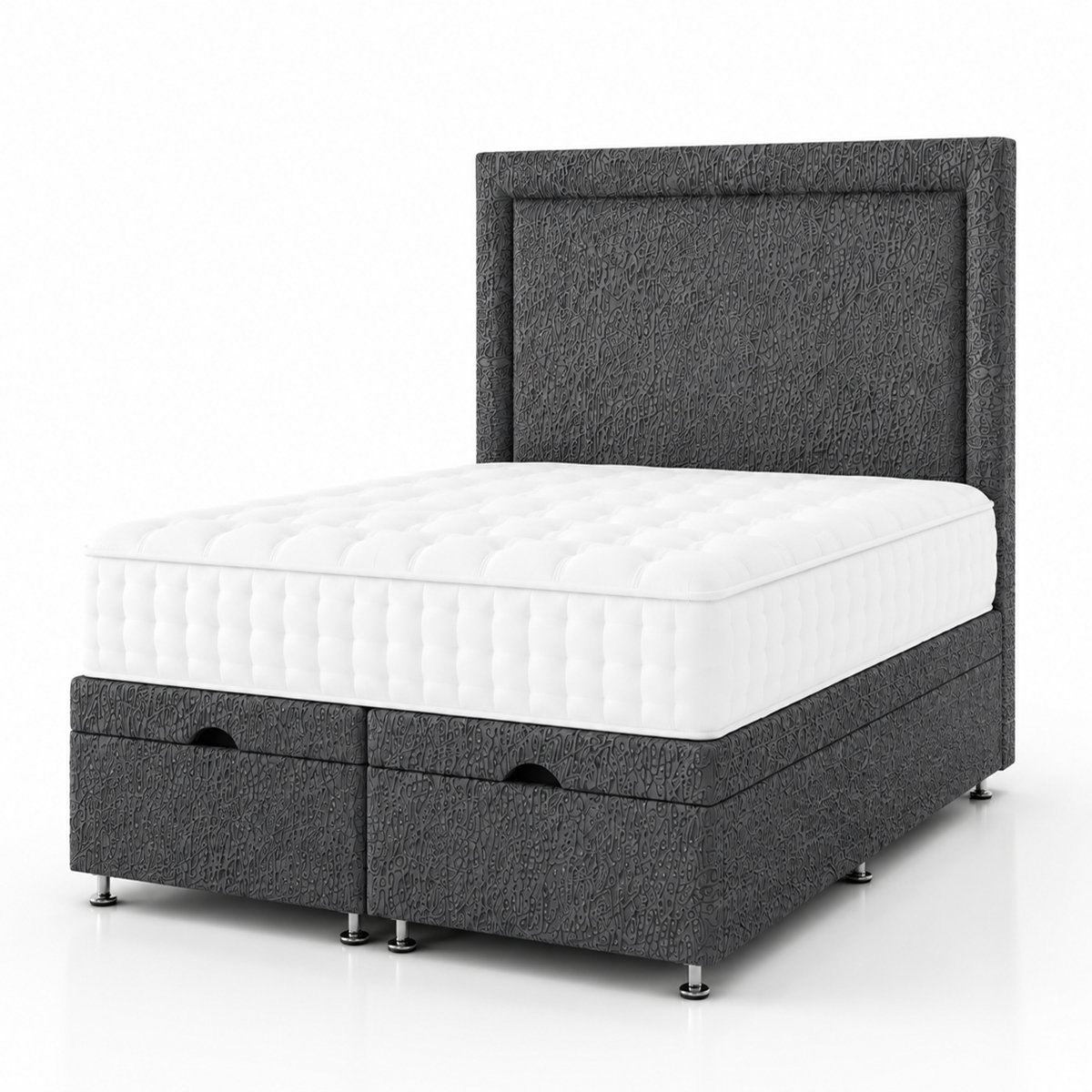 Comfy Deluxe Milan 6ft Super King  Ottoman End Lift  Bed Set - Grey