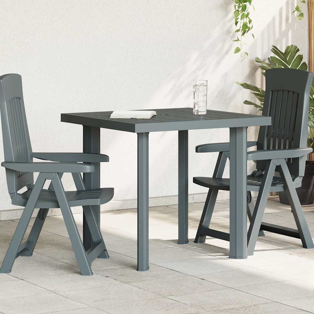 Walplus Plastic Garden Table - Green - 80 x 75 x 72 cm