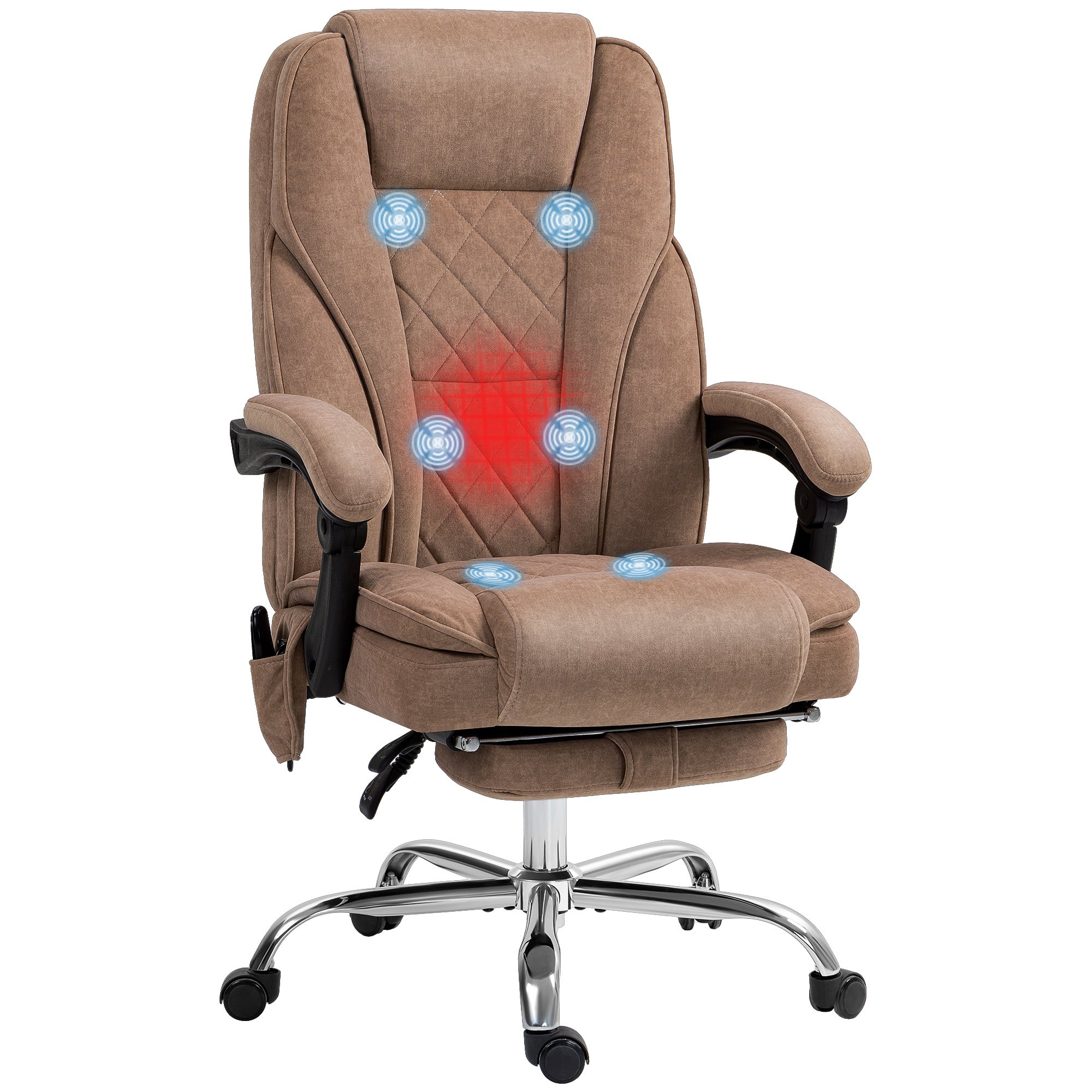 Vinsetto 6 Point Massage and Heat Massage Office Chair - Brown