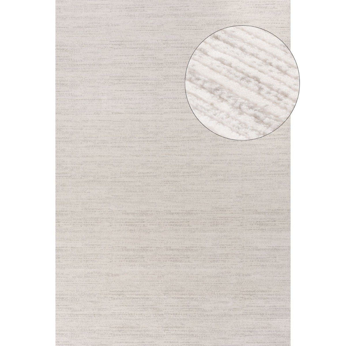 The Rugs Cream and Grey Carmel Modern Striped Rug - 80 x 150cm