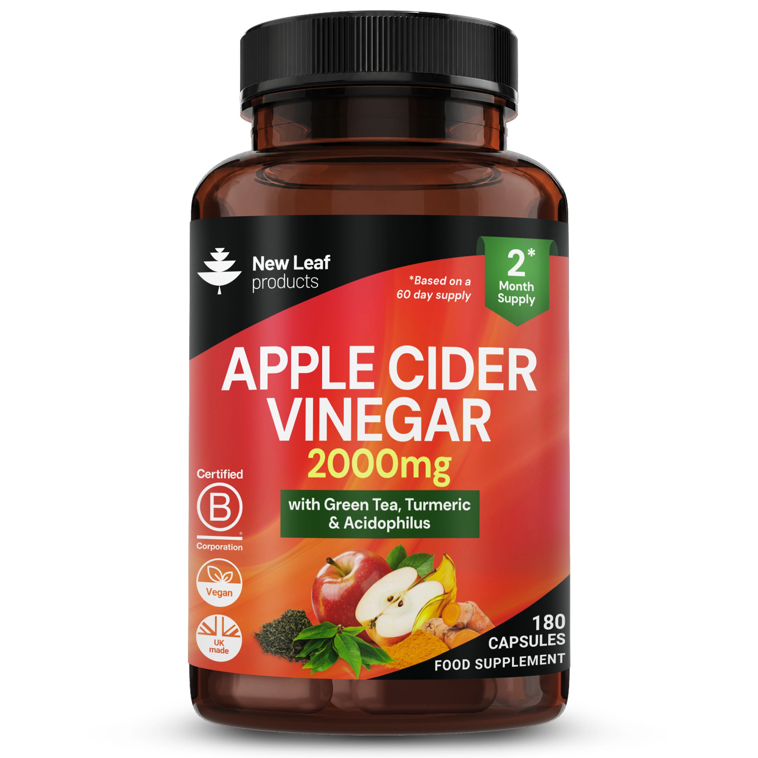 New Leaf Apple Cider Vinegar Complex With Nutrients - 180 Capsules