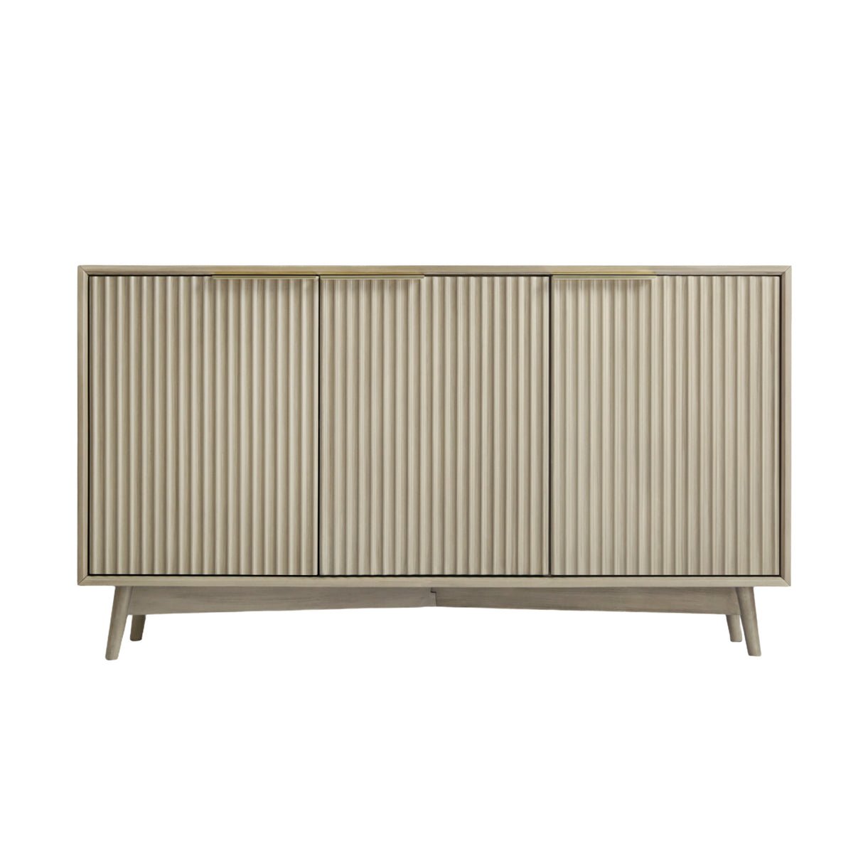 HomeGardenDirect Monza Fluted 3 Door Sideboard with Fluted Detailing  - Pale Ash