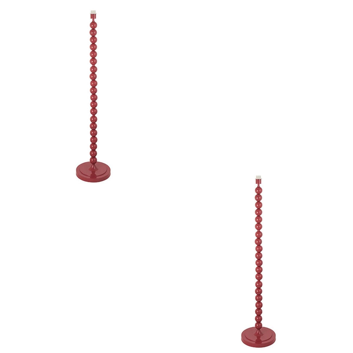 Loops Direct Pack of 2 132.7cm Steel Floor Lamp - Gloss Pink Clay