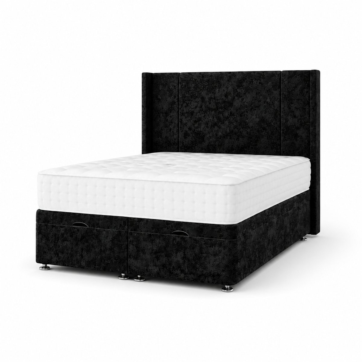 Comfy Deluxe Harriet  6ft Super king  Ottoman End Lift  Bed Set - Crush Black