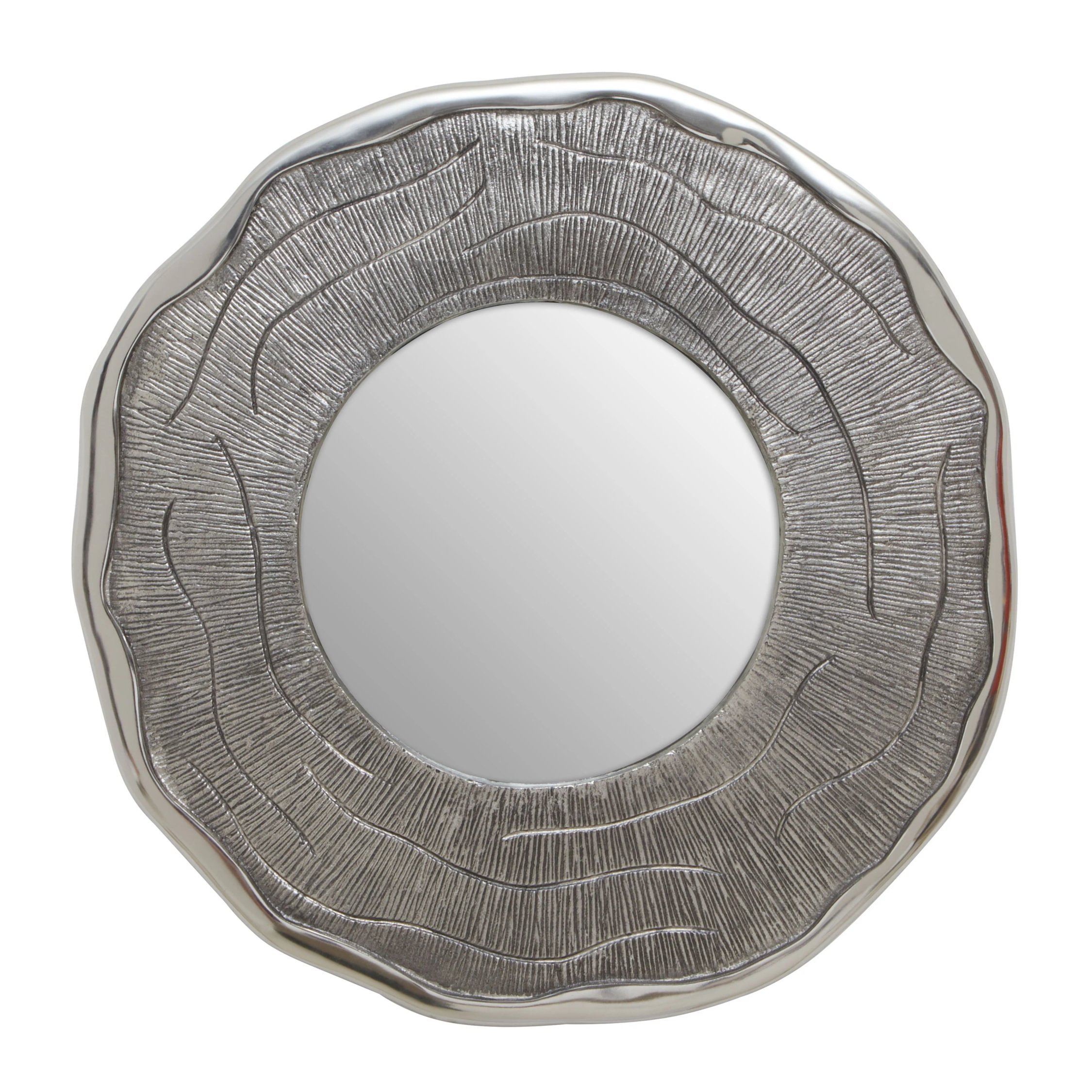 Orsina Silva Small Oak Effect Wall Mirror – Silver