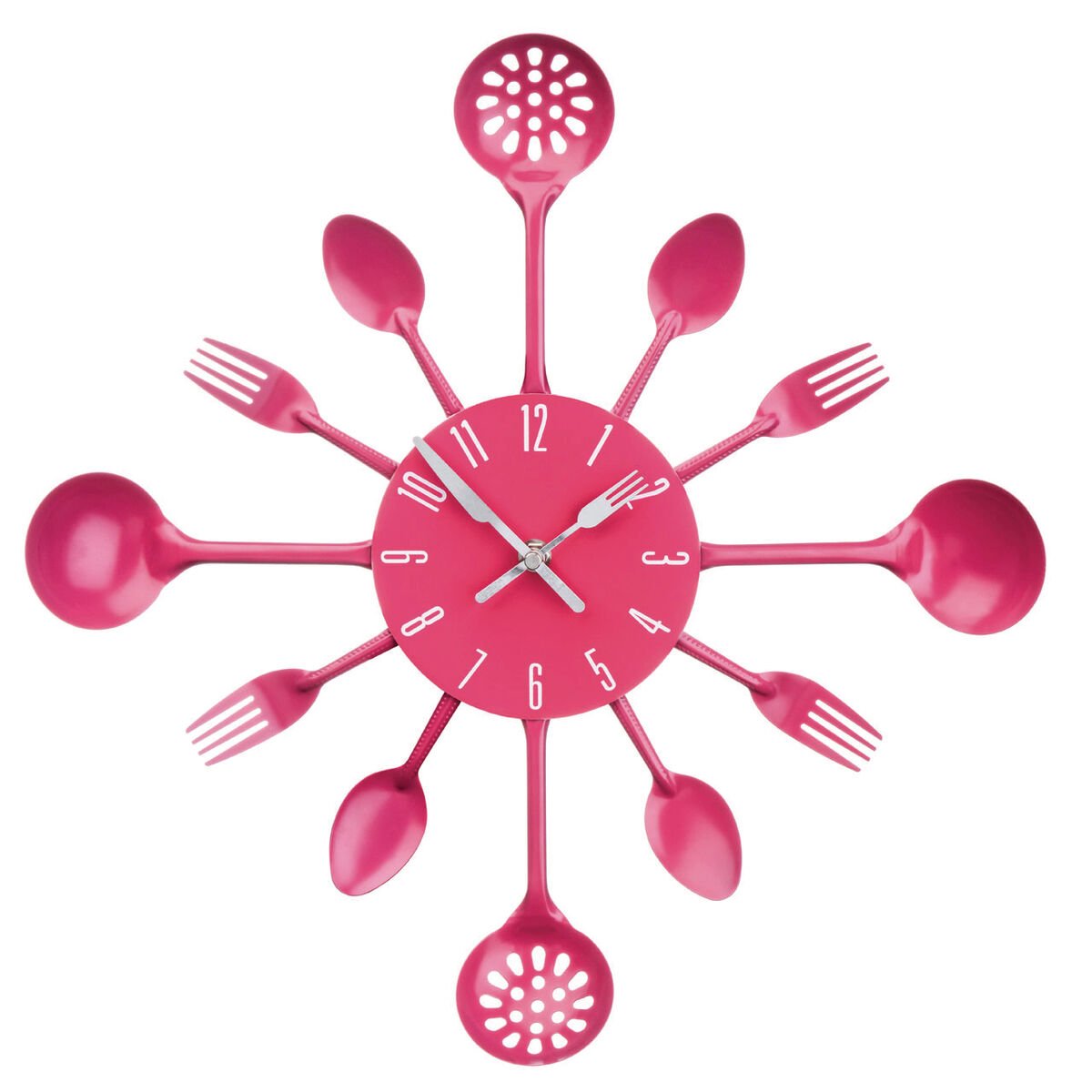 Orsina Romero 33cm Cutlery Metal Wall Clock - Pink