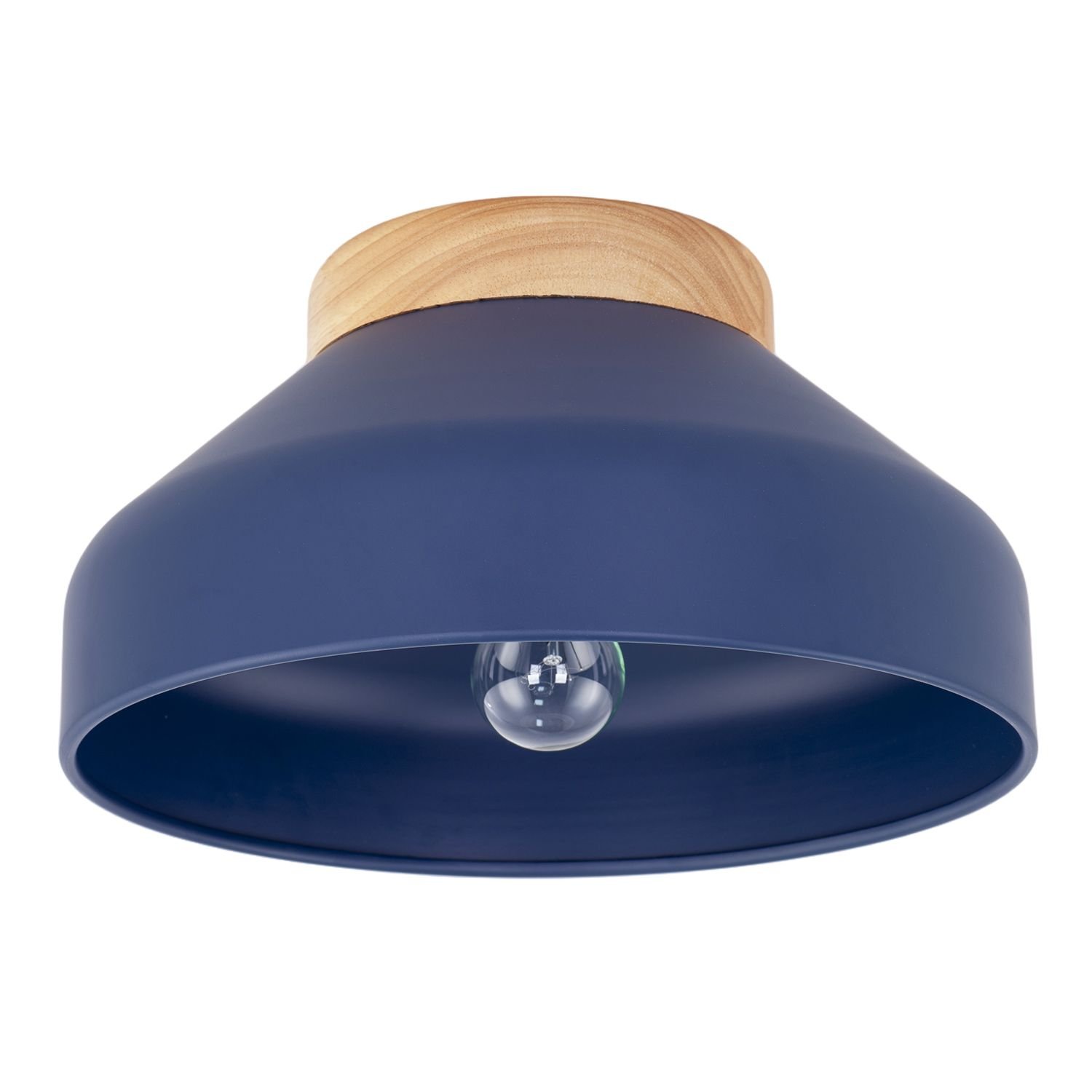 Happy Homewares Midnight Blue Chic Scandinavian Semi Flush Ceiling Light - 30cm