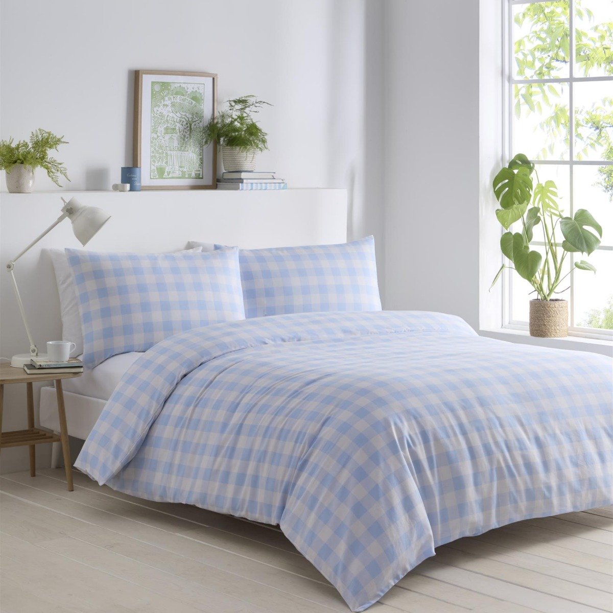 Portfolio Home Gingham Blue Duvet Cover Set - Single