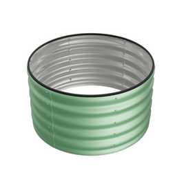 Living and Home 80cm Galvanised Steel Round Raised Garden Bed - Light Green