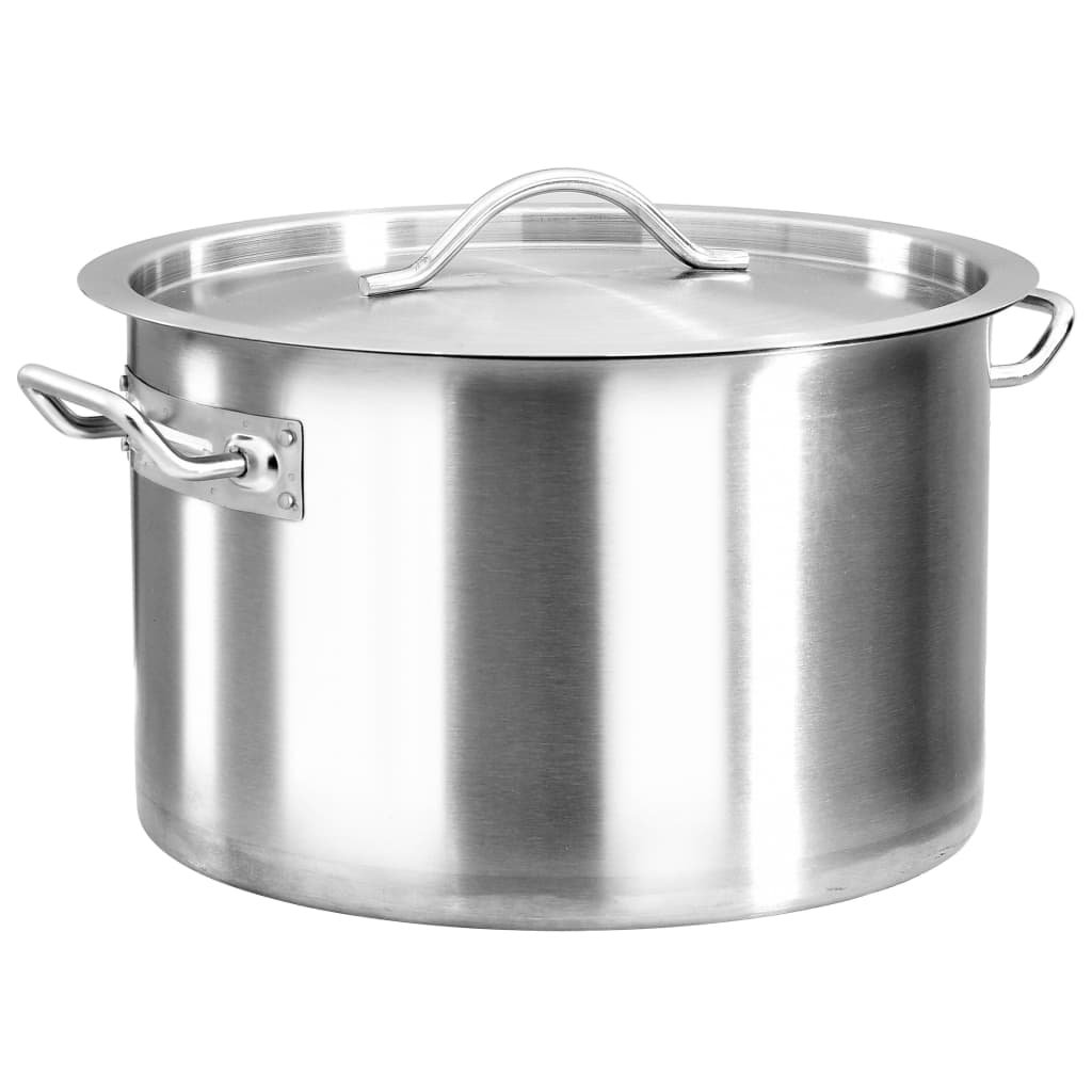 Walplus 24L Stainless Steel Stock Pot - Silver - 36x24 cm