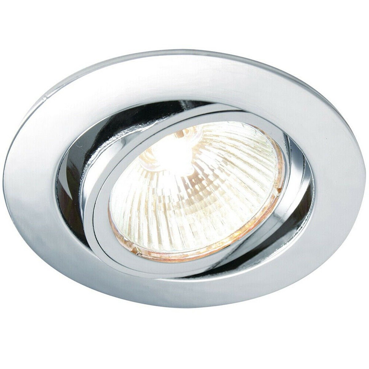 Loops Direct Shieldplus Aluminium Tilting Recessed Ceiling Downlight - Chrome