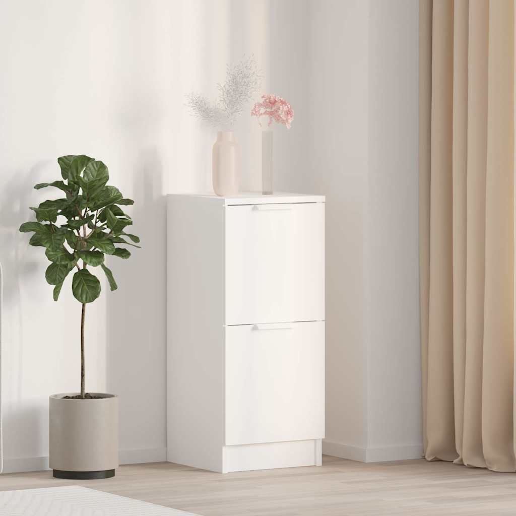Walplus Engineered Wood Storage Cabinet Sideboard - White - 30 x 30 x 70 cm