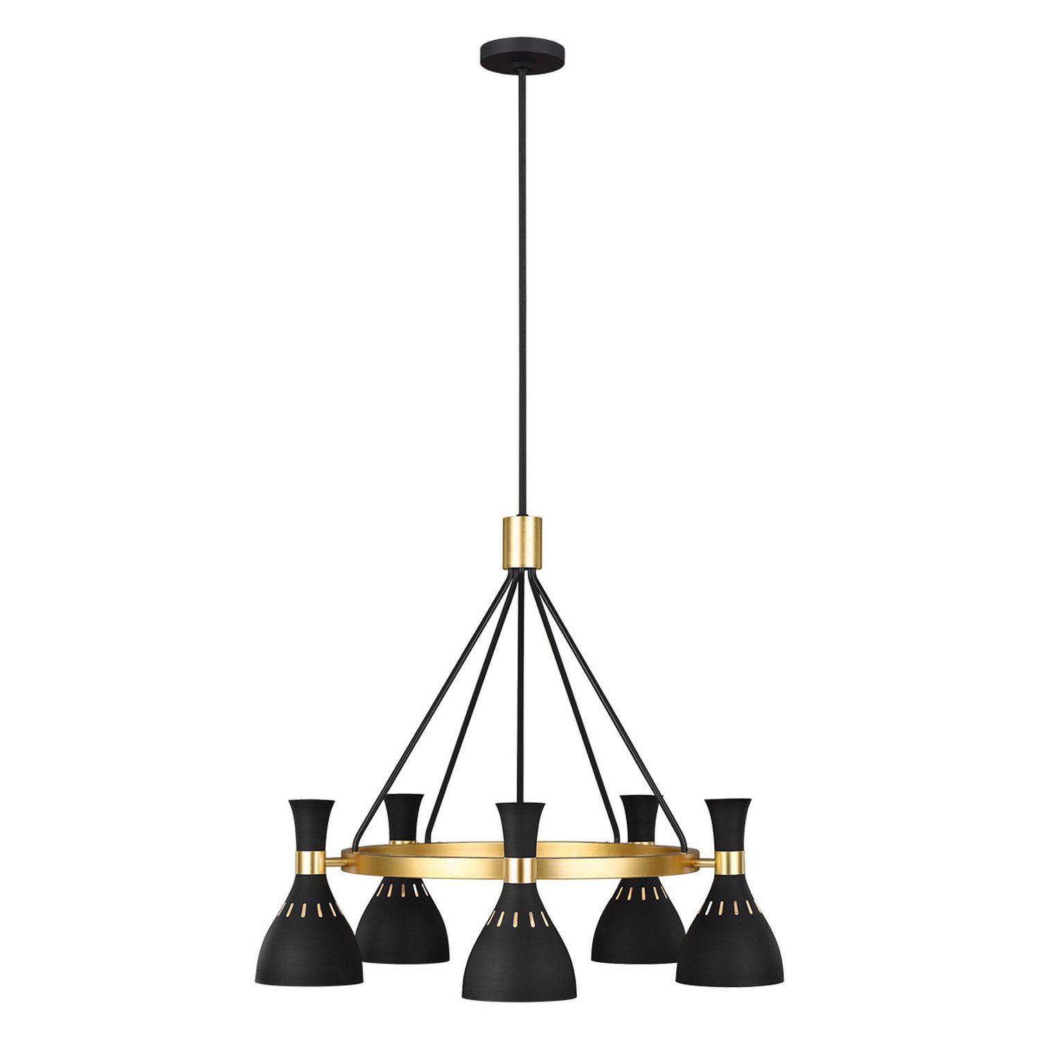 Elstead Joan 5 Arm Chandelier - Midnight Black