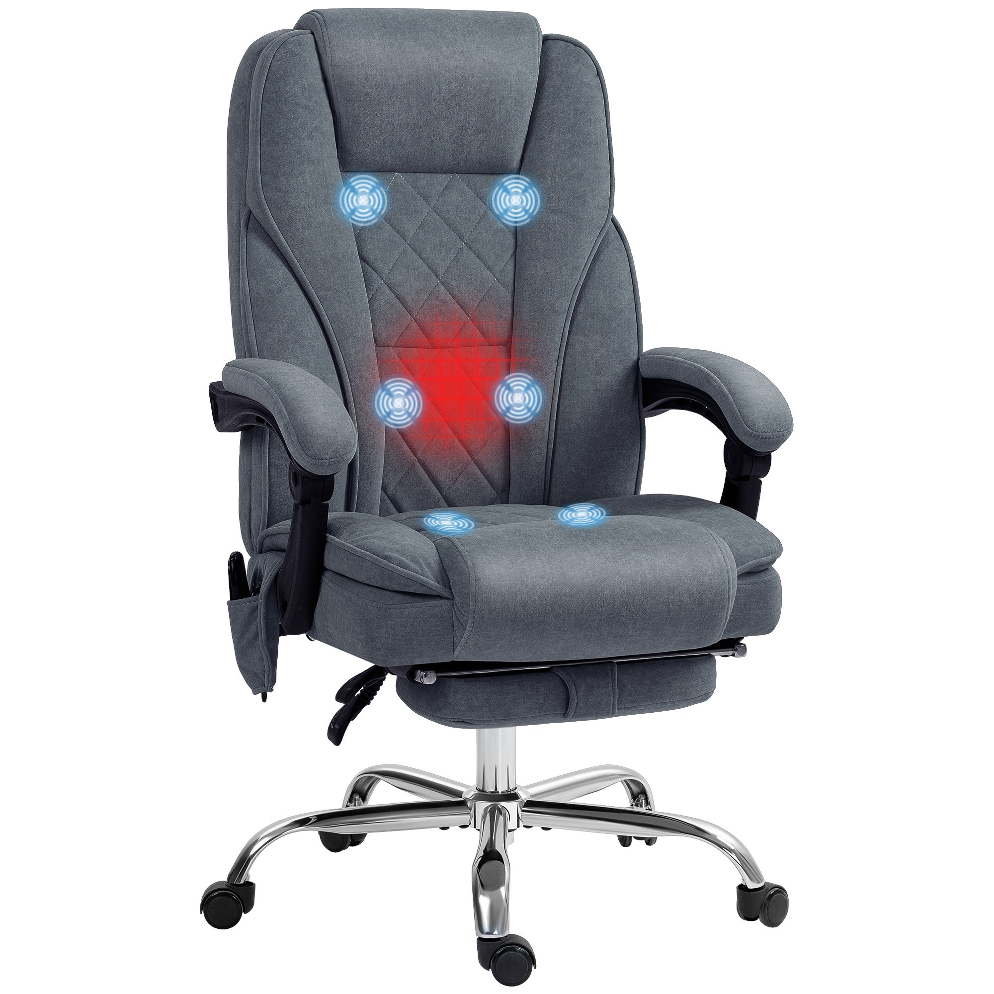 Vinsetto 6 Point Massage and Heat Massage Office Chair - Dark Grey