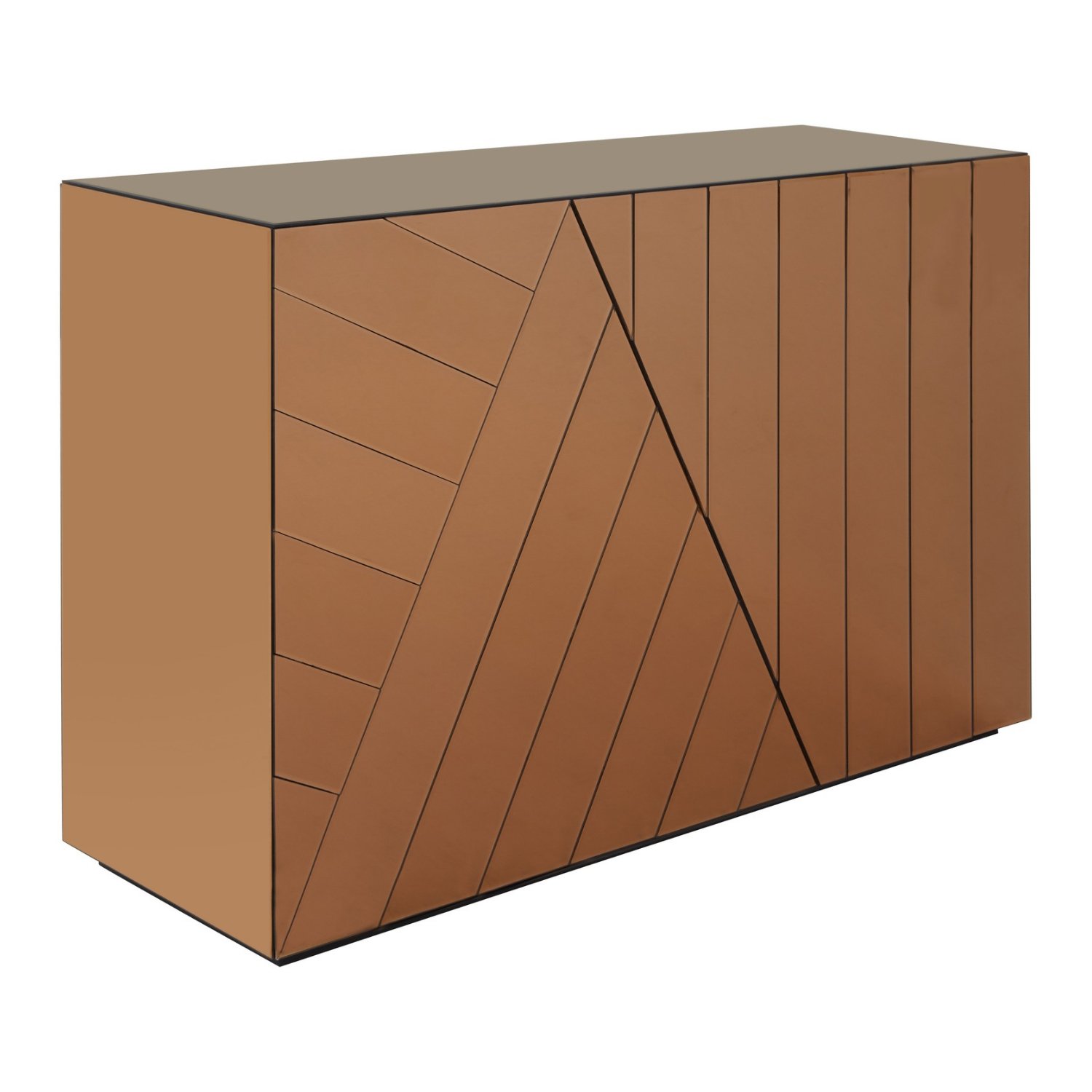 Orsina Roza Tinted Mirror Console Table – Brown & Bronze