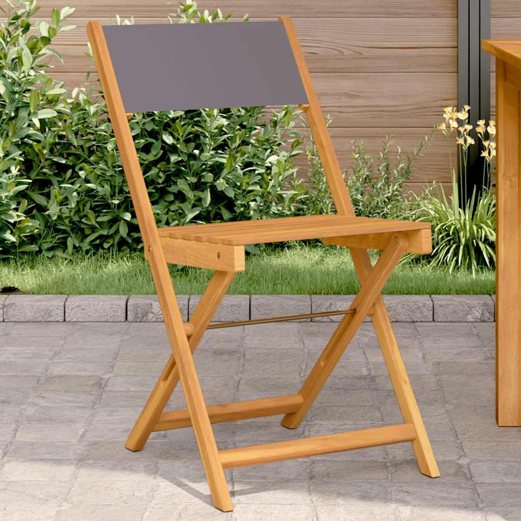 Walplus 2 Piece Wood Folding Chairs - Anthracite - 41 x 52.5 x 80 cm