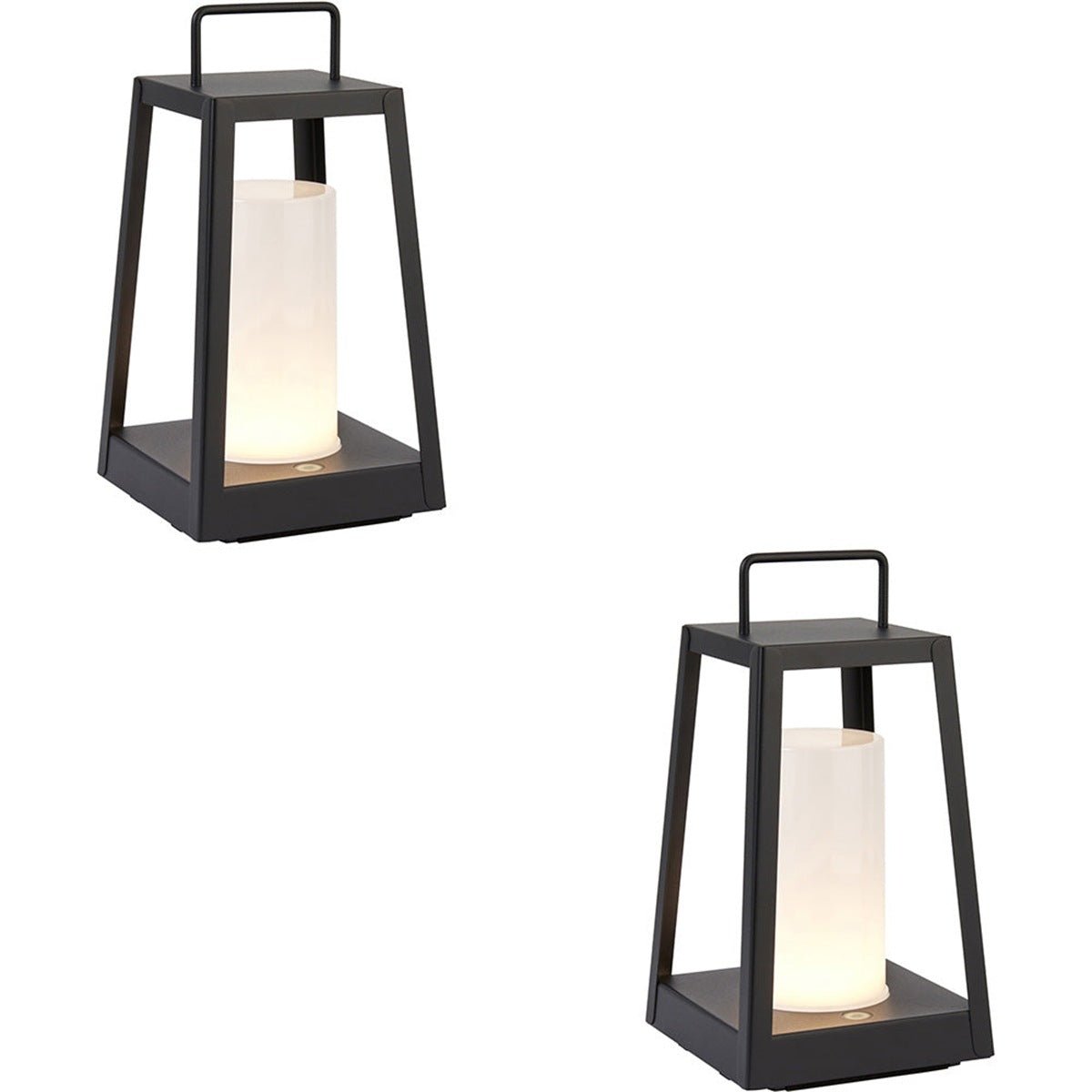 Loops Direct Pack of 2 16cm USB Chargeable Table Lamp - Matt Black and White