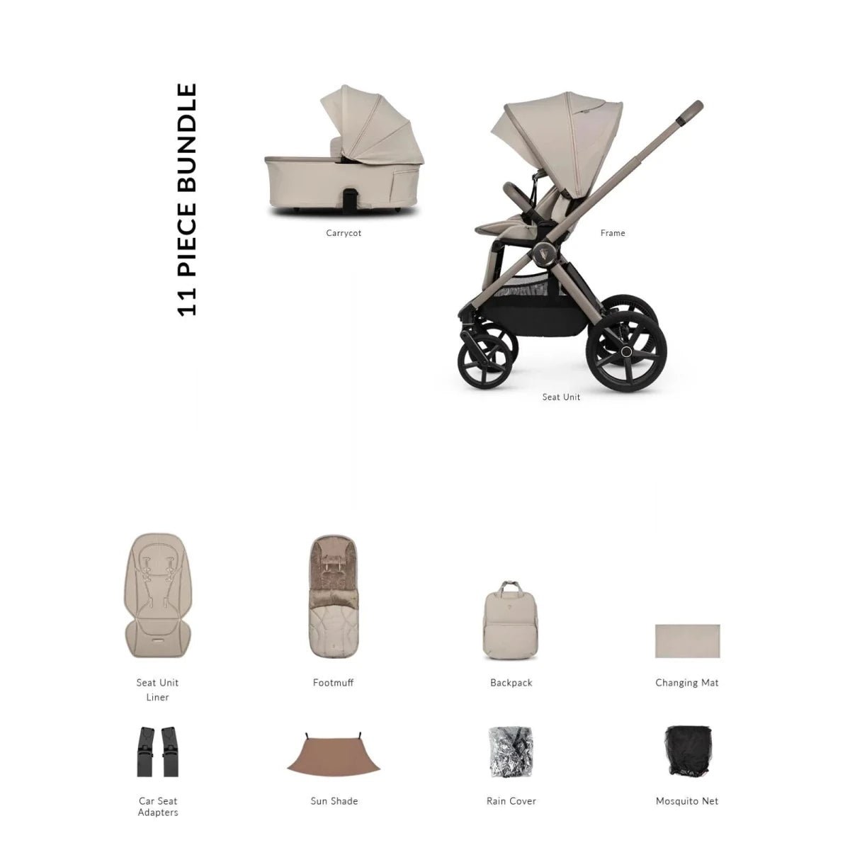 Venicci Upline 3 2-in-1 Travel System - Pebble